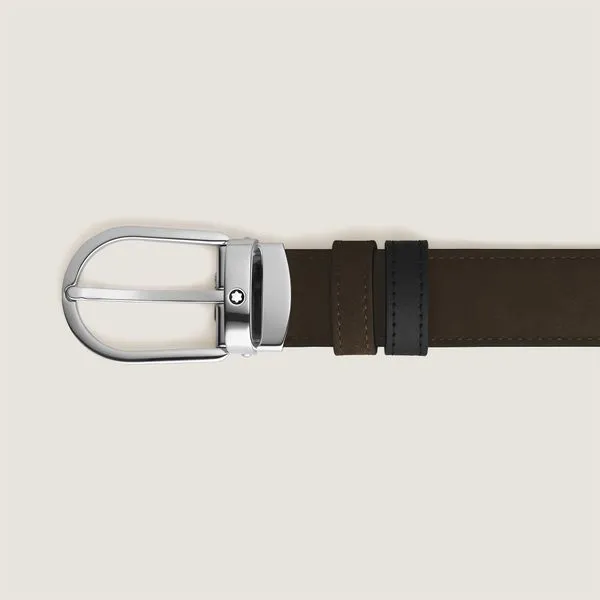 Montblanc Horseshoe 30mm Reversible Suede Leather Belt Image 2 La Mine d'Or Moncton, NB