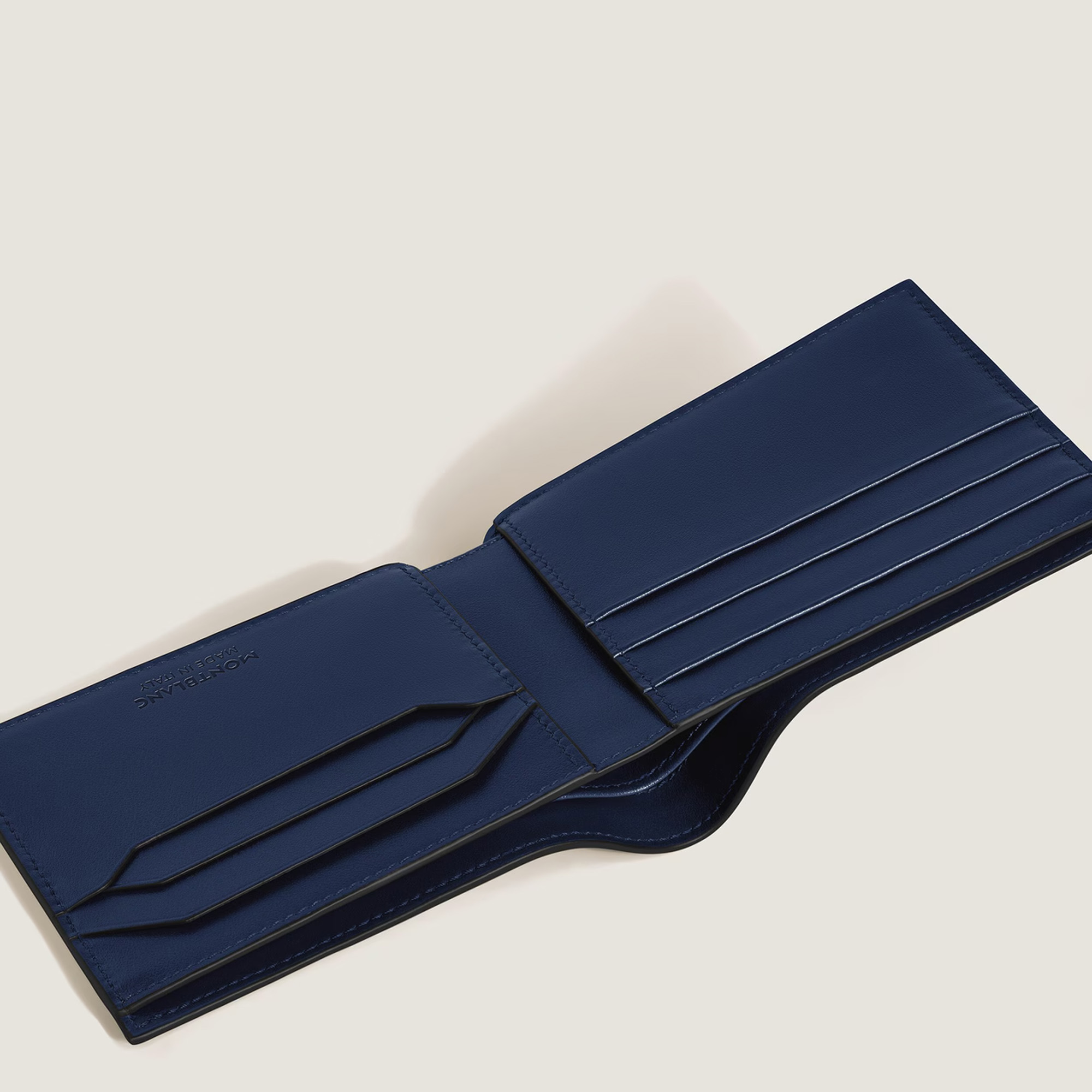 Montblanc Meisterstuck Black & Ink Blue Leather Wallet 6cc Image 3 La Mine d'Or Moncton, NB