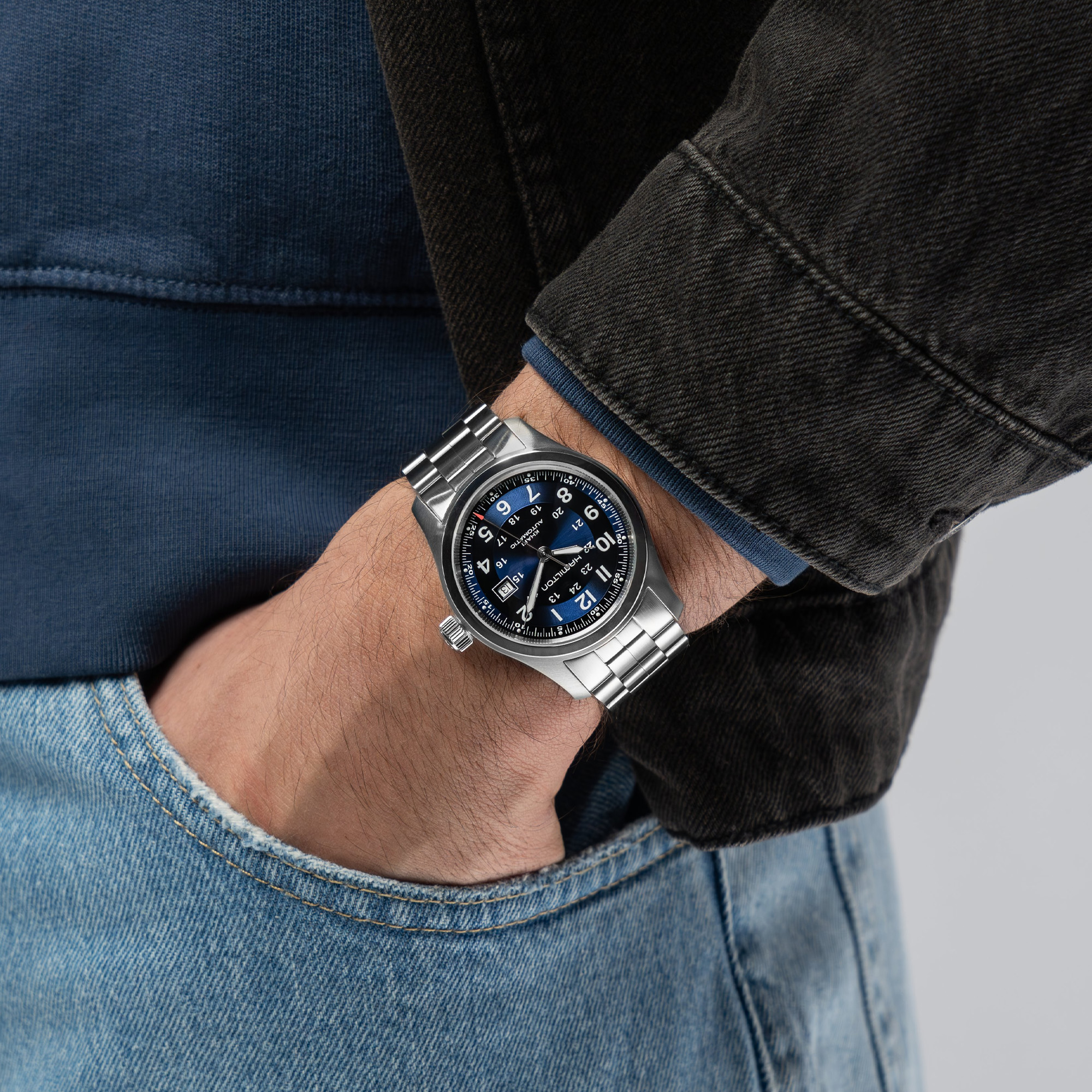 Hamilton Khaki Field Automatic Watch Blue Dial 42mm Image 5 La Mine d'Or Moncton, NB