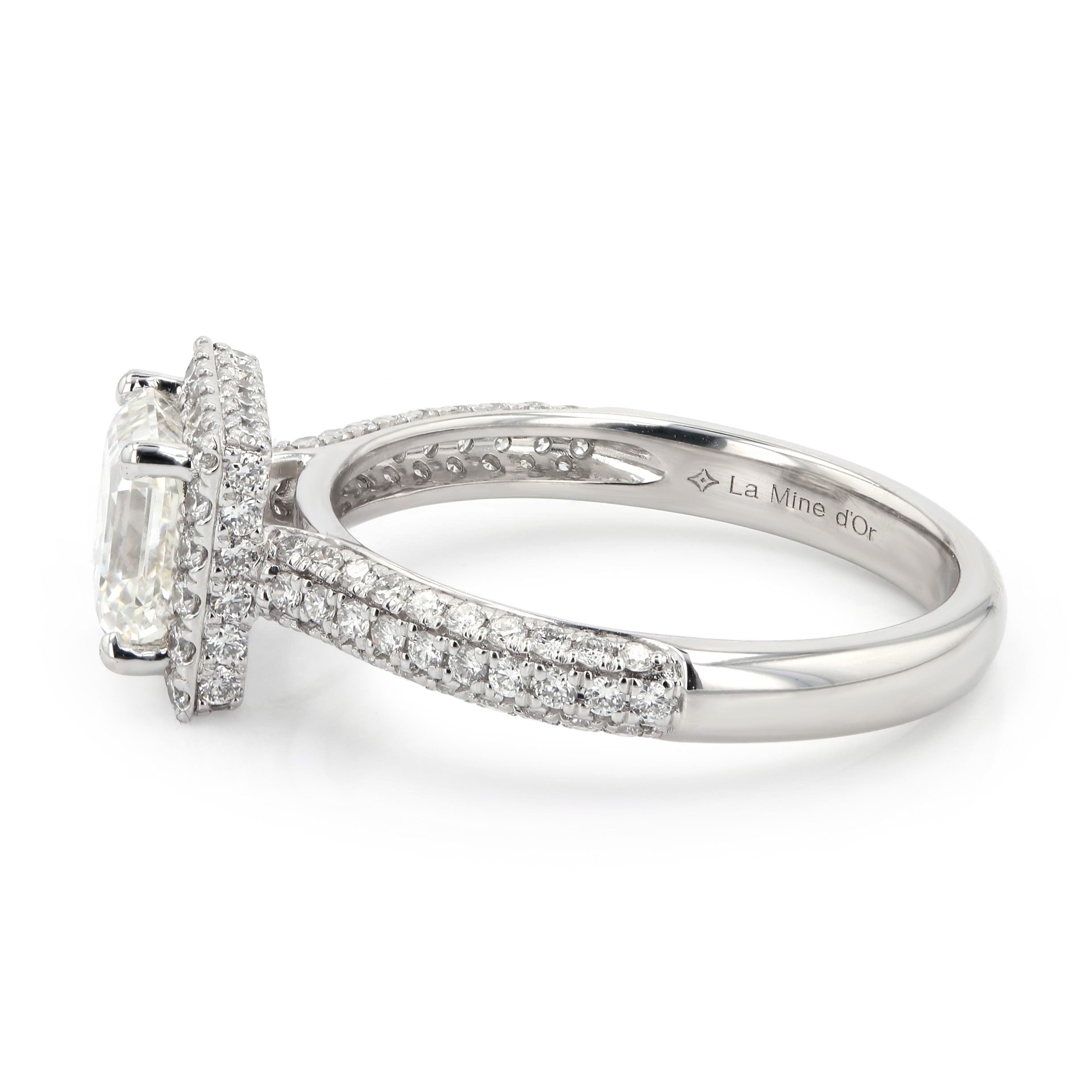 2.15tw Asscher Diamond Halo Engagement Ring Image 2 La Mine d'Or Moncton, NB