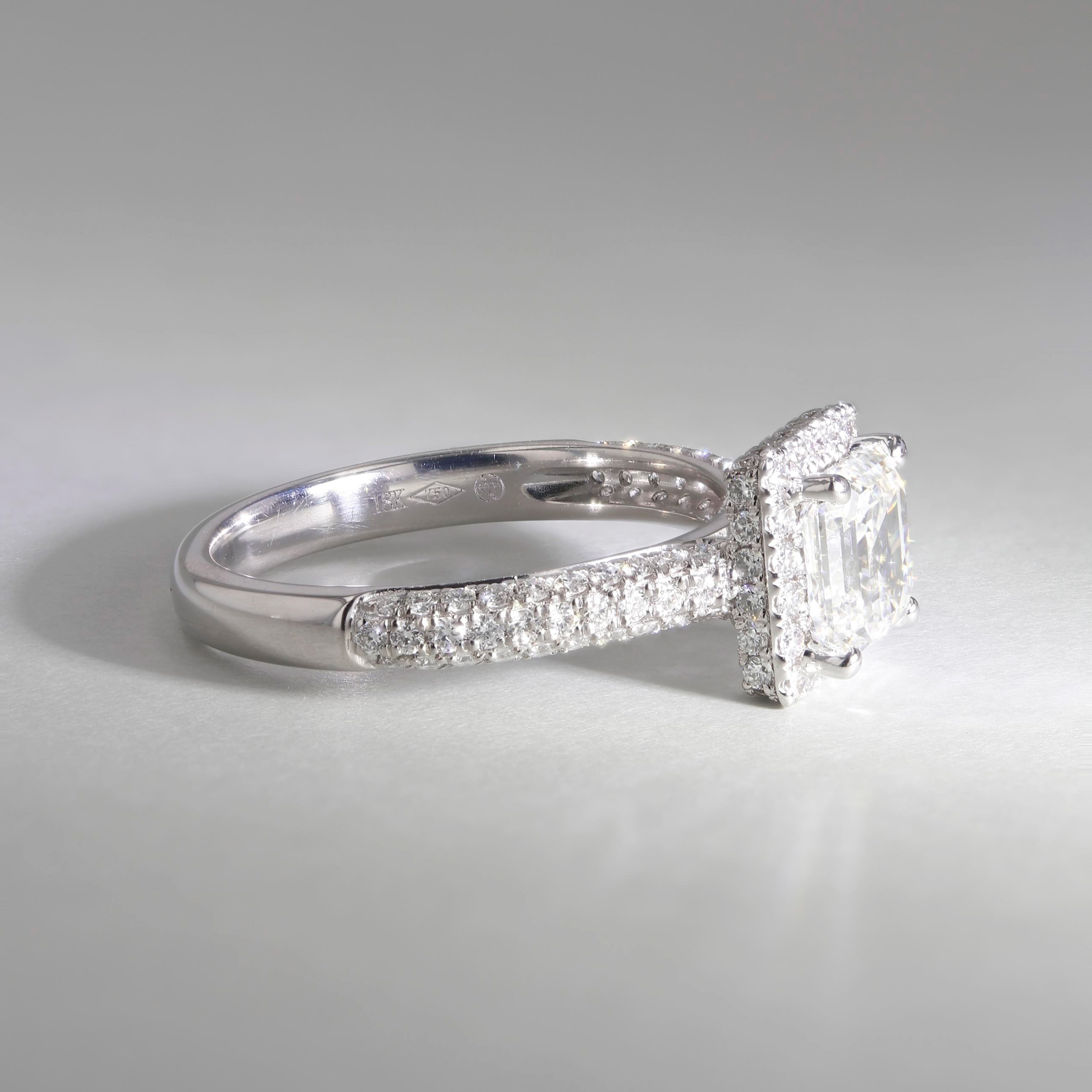 2.15tw Asscher Diamond Halo Engagement Ring Image 4 La Mine d'Or Moncton, NB