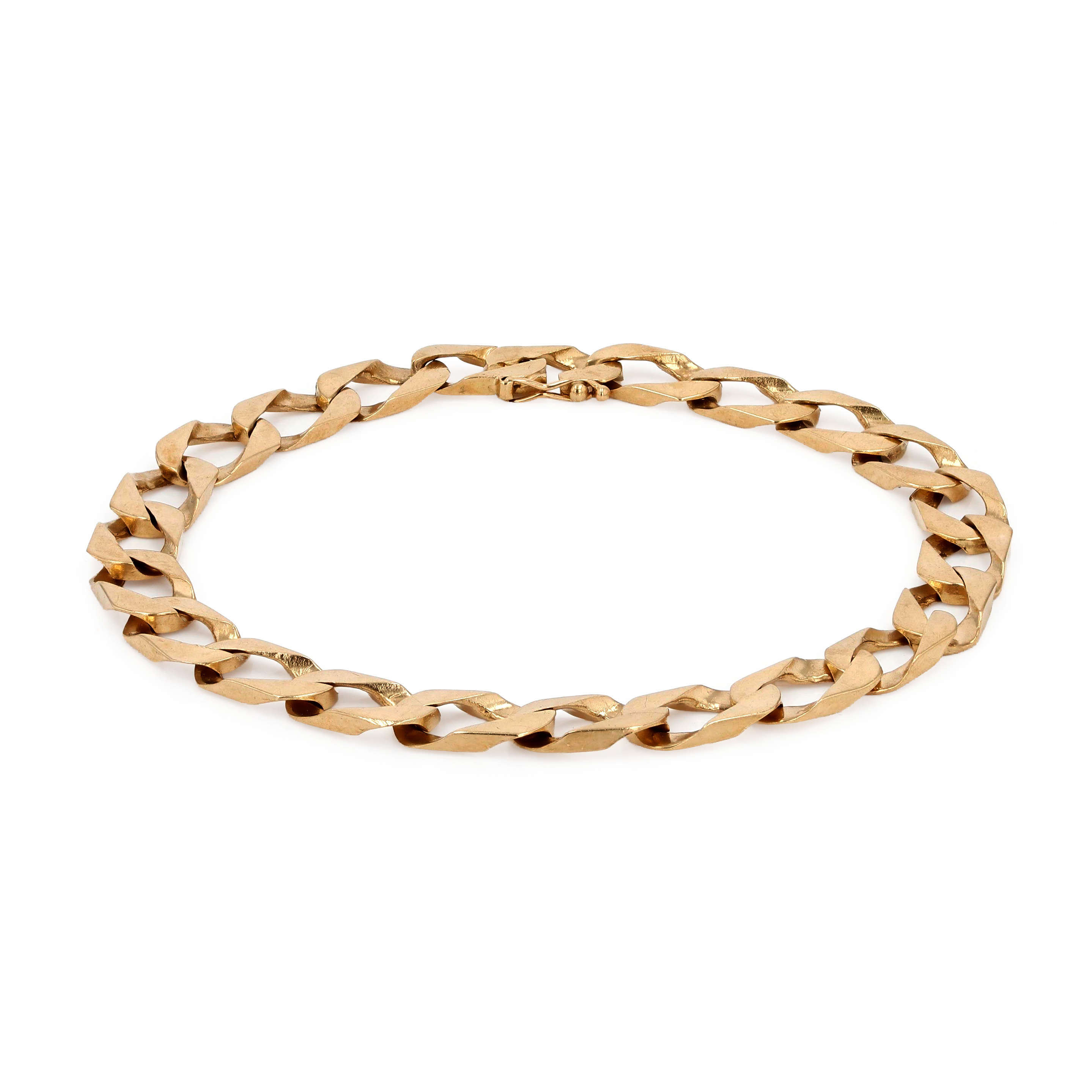 Estate 14kt Yellow Gold Curb Link Bracelet 8.5" La Mine d'Or Moncton, NB