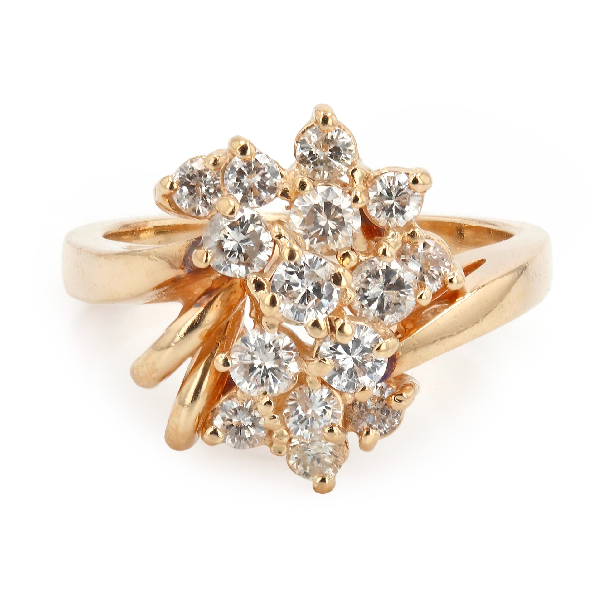 Estate 14kt Yellow Gold Diamond Cluster Ring La Mine d'Or Moncton, NB