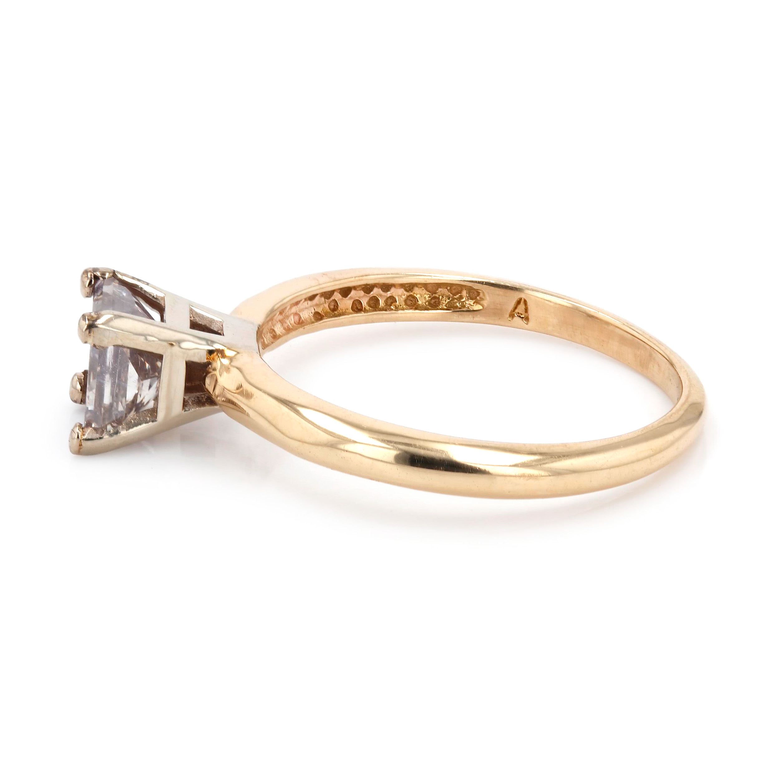 Estate Princess Diamond Solitaire Engagement Ring Image 2 La Mine d'Or Moncton, NB