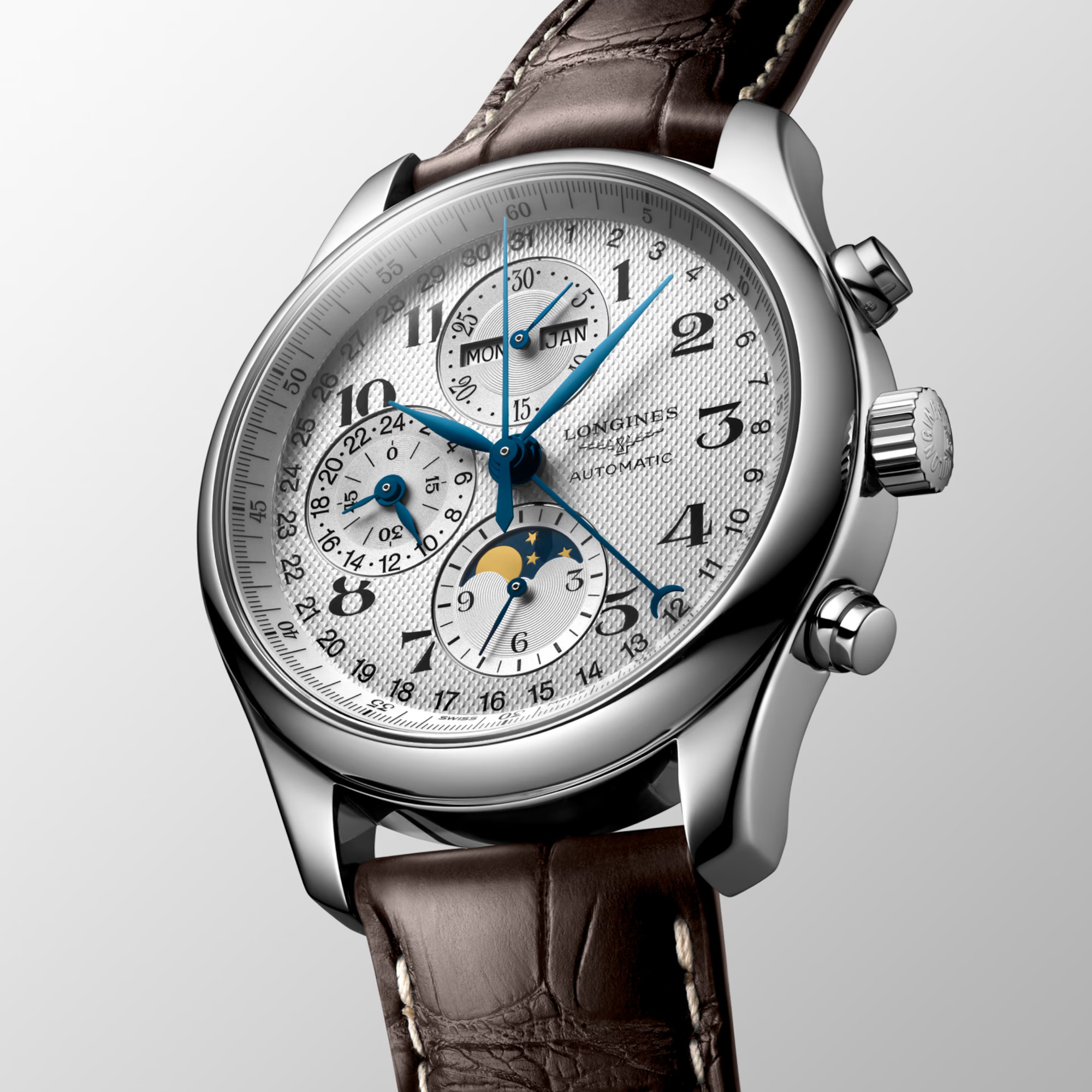 Longines Master Collection Moonphase Cronograph White Dial 42mm Image 4 La Mine d'Or Moncton, NB