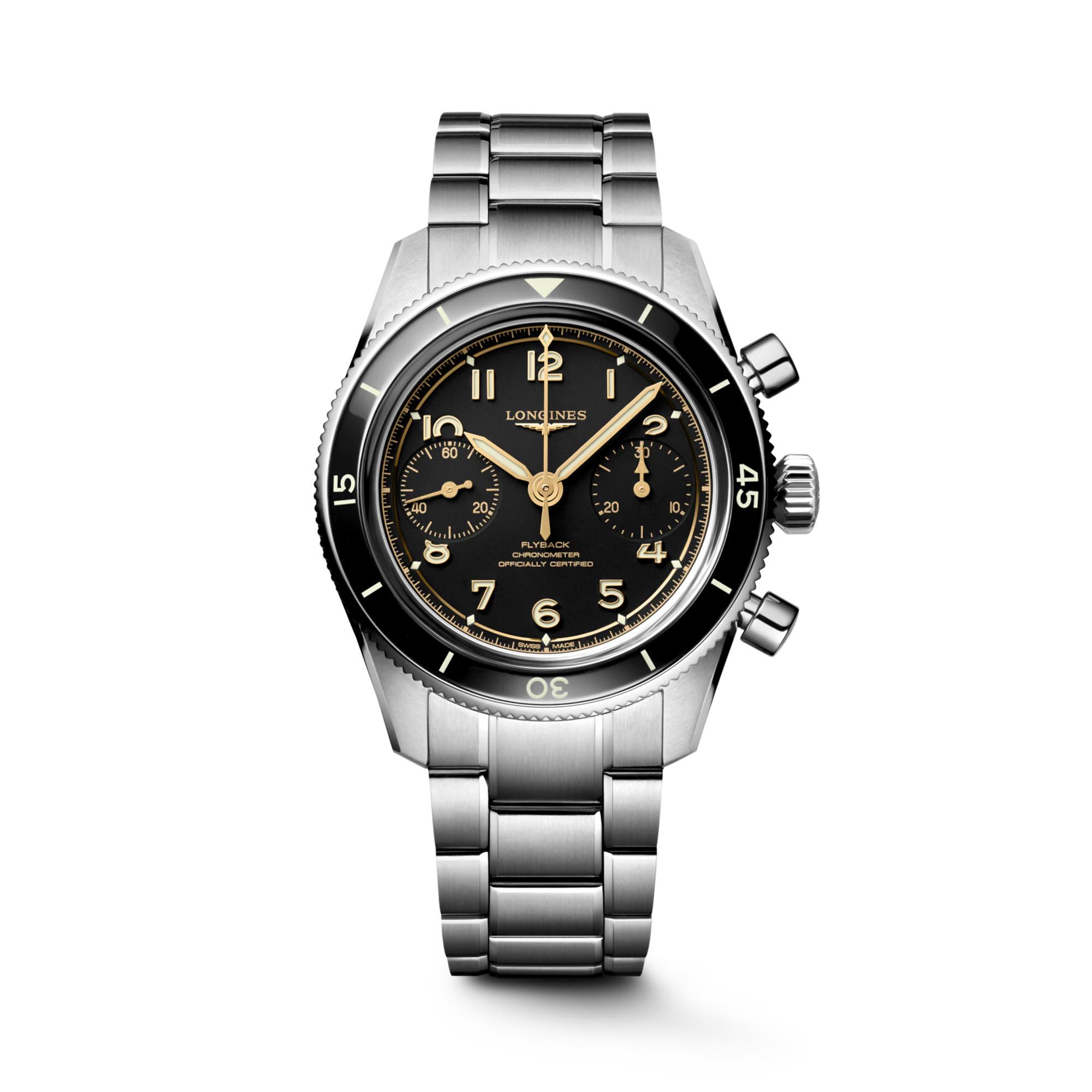 Longines Spirit Pilot Flyback Chronograph Black Dial 39.5mm La Mine d'Or Moncton, NB
