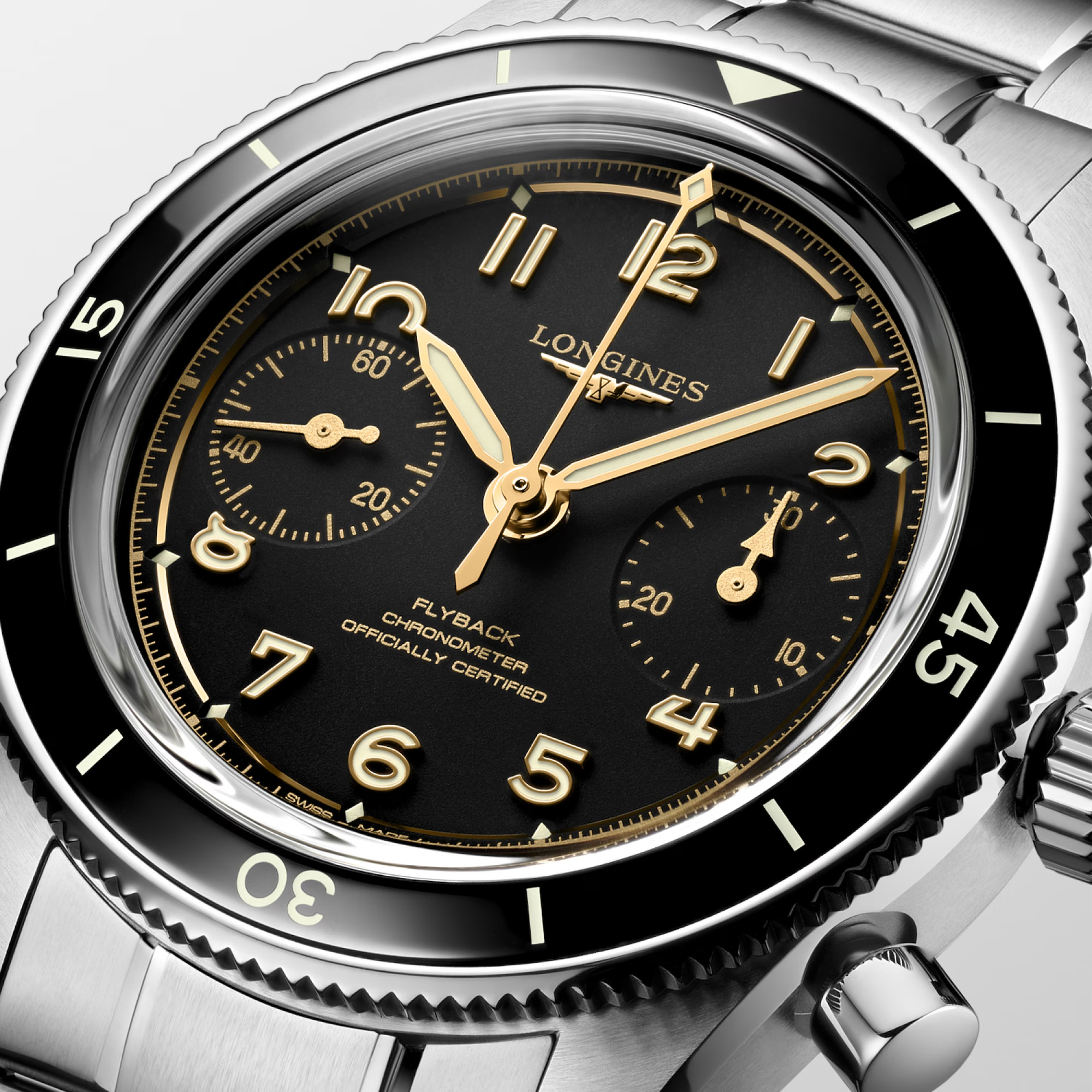 Longines Spirit Pilot Flyback Chronograph Black Dial 39.5mm Image 2 La Mine d'Or Moncton, NB