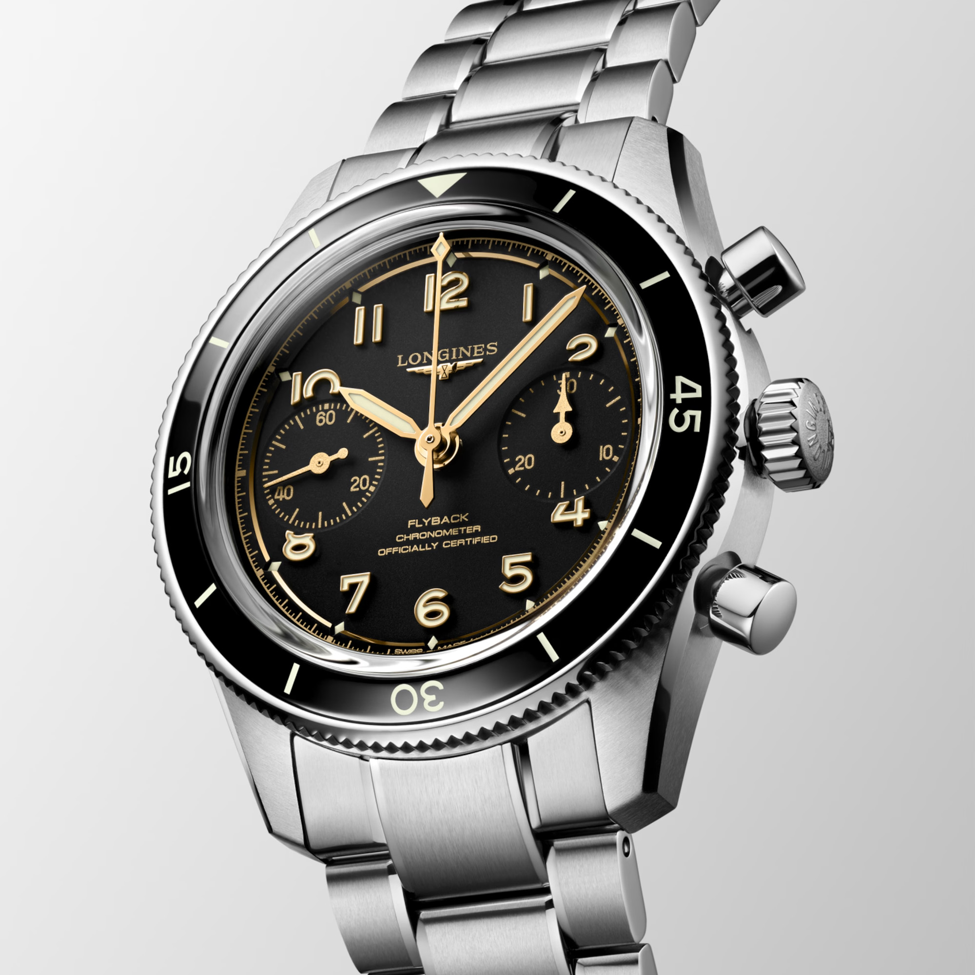 Longines Spirit Pilot Flyback Chronograph Black Dial 39.5mm Image 4 La Mine d'Or Moncton, NB