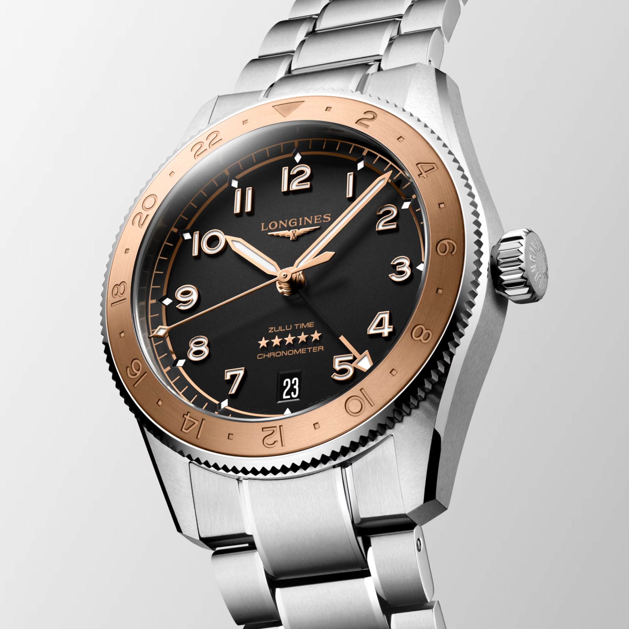 Longines Spirit ZULU Time 1925 Automatic Black Dial 39mm Image 4 La Mine d'Or Moncton, NB