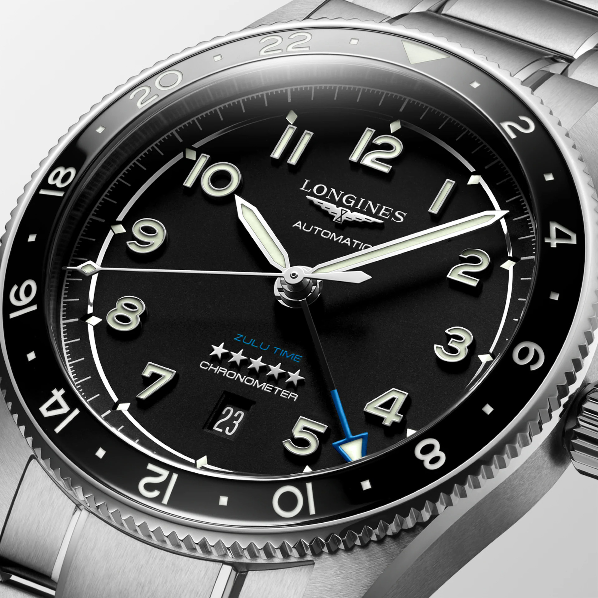 Longines Spirit ZULU Time Automatic Black Dial 42mm Image 2 La Mine d'Or Moncton, NB