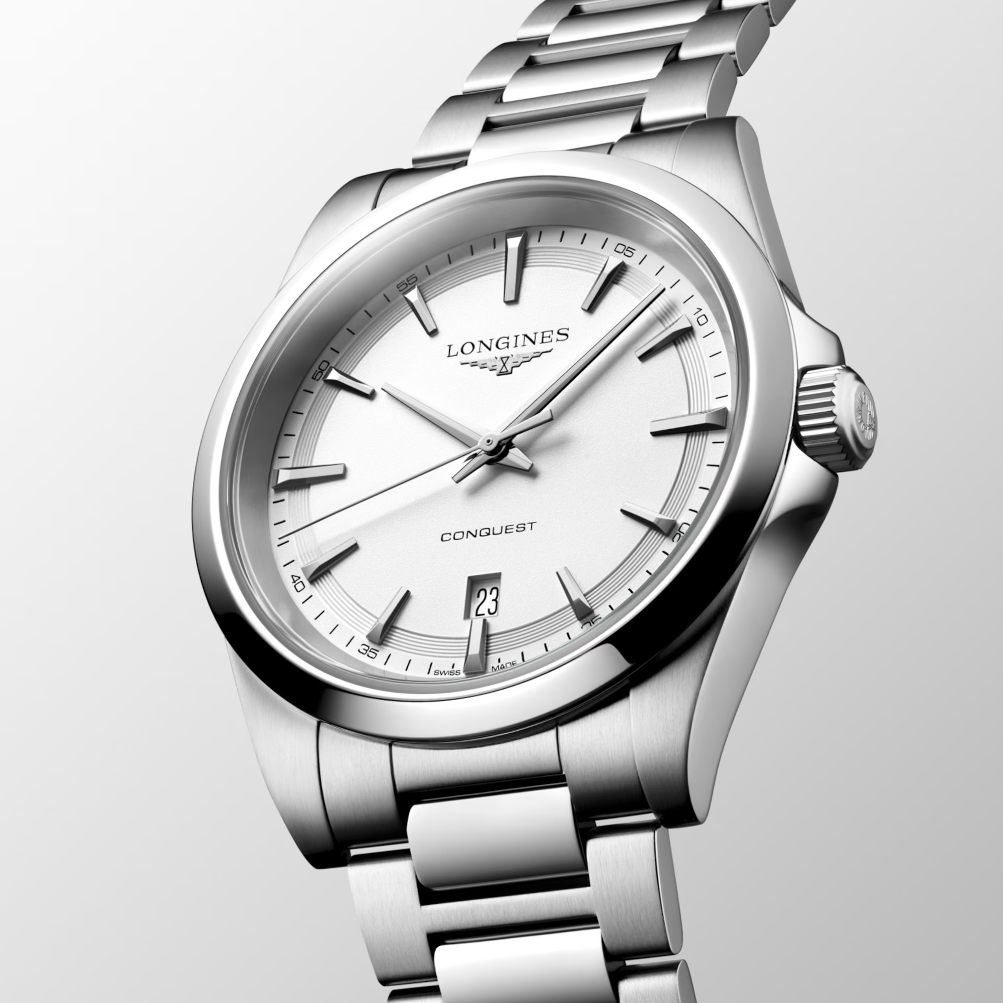 Longines Conquest Quartz Watch White Dial 41mm Image 4 La Mine d'Or Moncton, NB