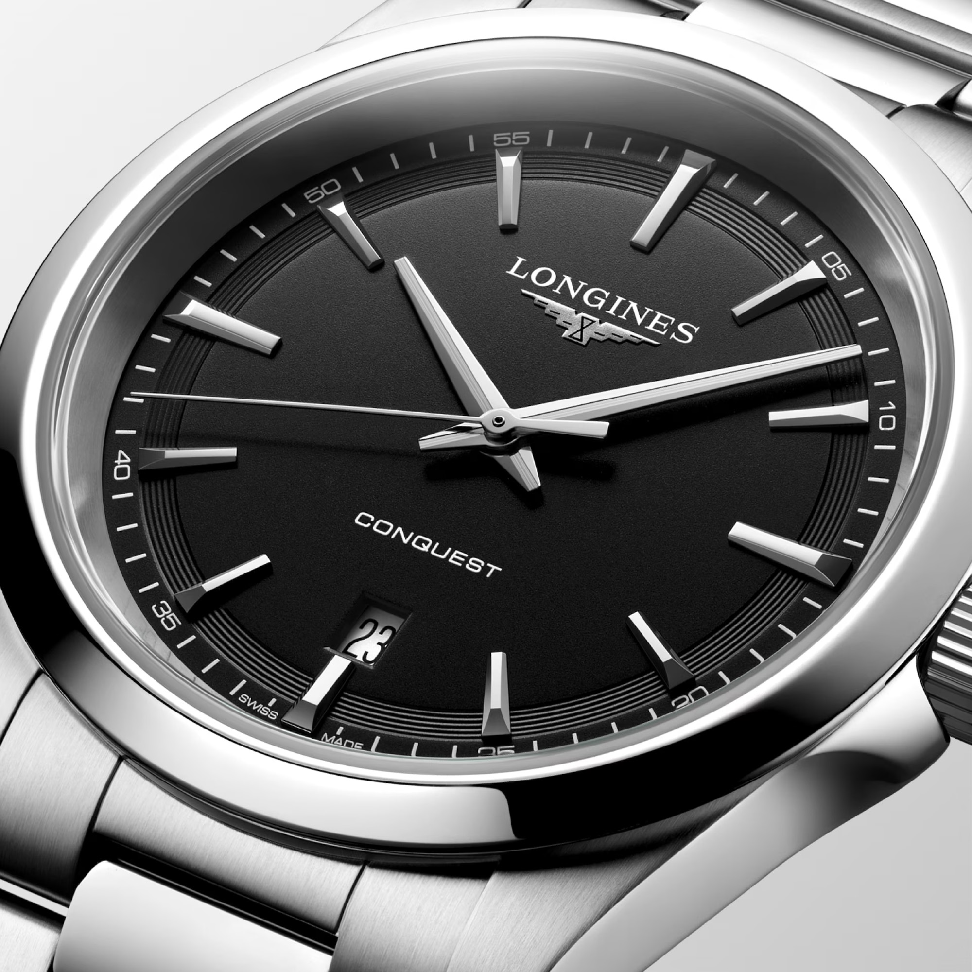 Longines Conquest Quartz Watch Black Dial 41mm Image 2 La Mine d'Or Moncton, NB