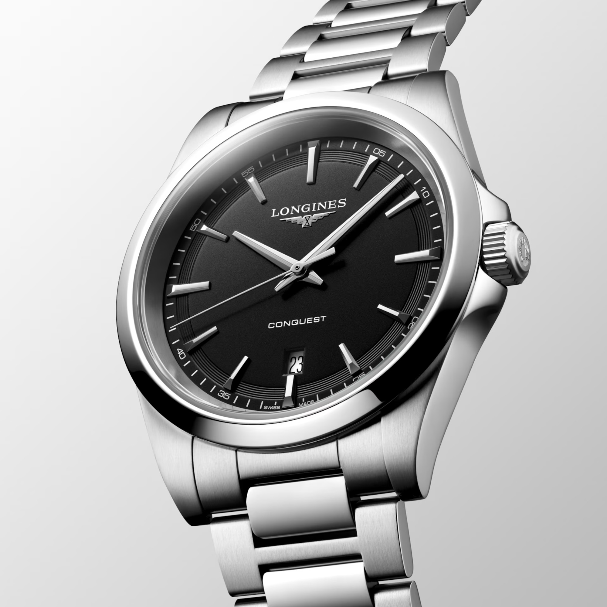 Longines Conquest Quartz Watch Black Dial 41mm Image 4 La Mine d'Or Moncton, NB