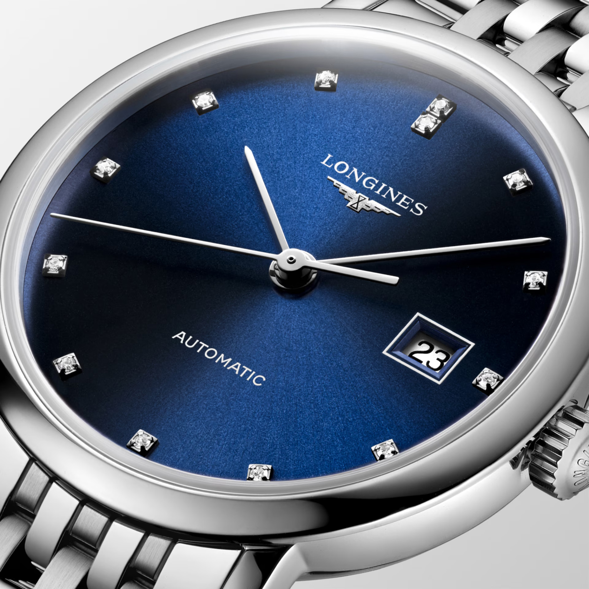Longines Elegant Collection Quartz Blue Diamond Dial 29mm Image 2 La Mine d'Or Moncton, NB