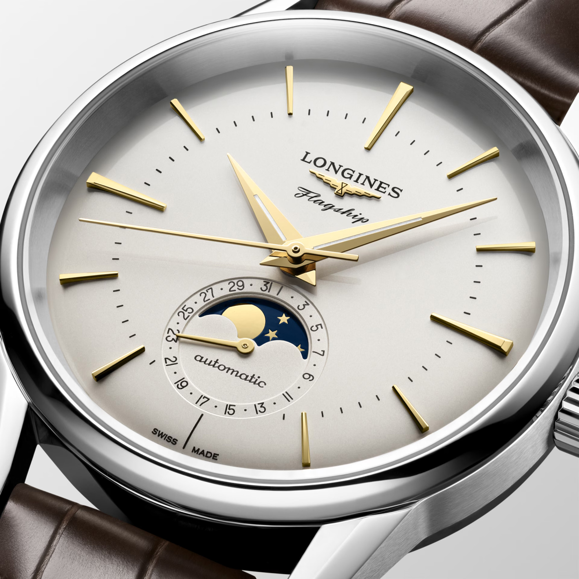 Longines Flagship Heritage Moonphase Automatic Ivory Dial 38.5mm Image 2 La Mine d'Or Moncton, NB