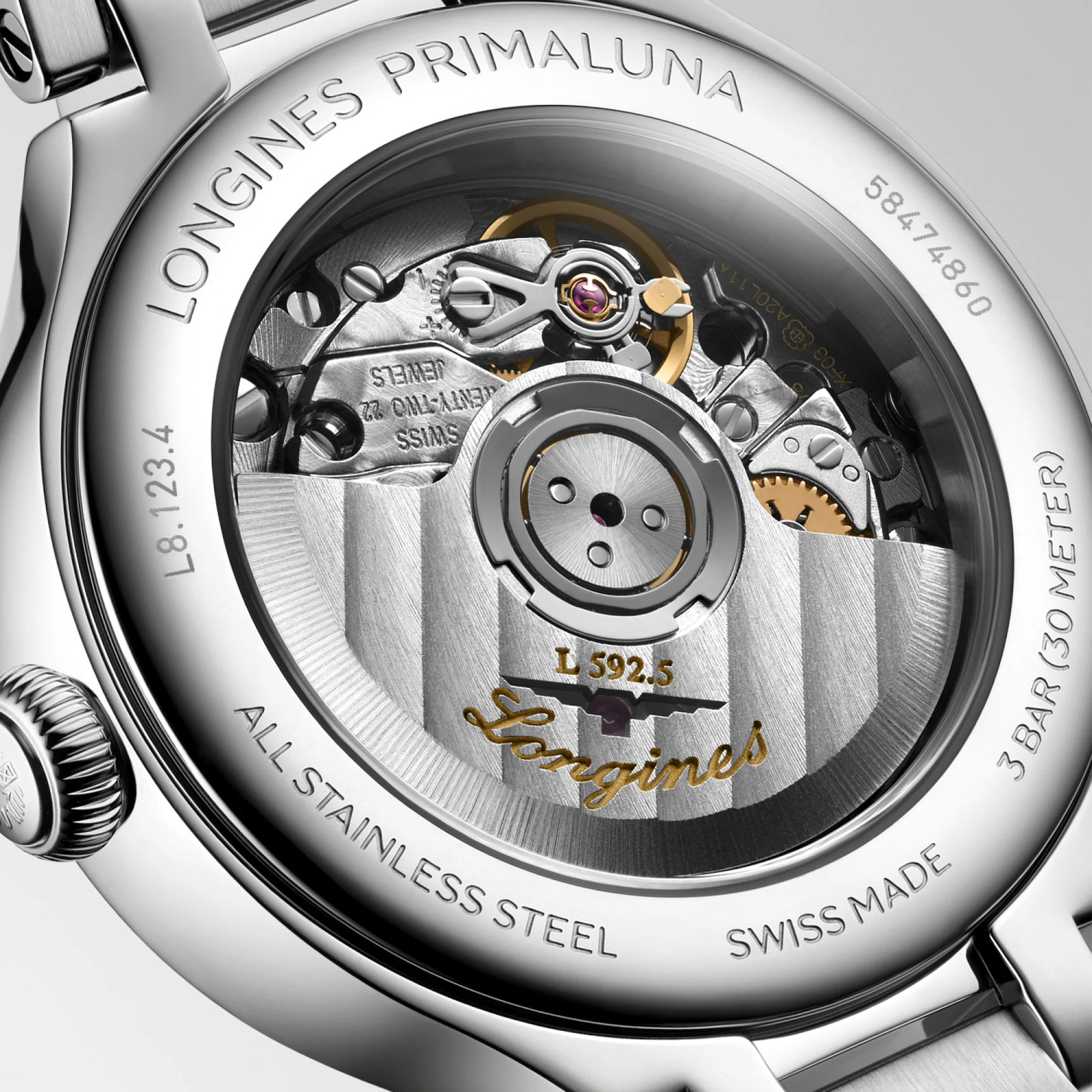 Longines PrimaLuna Automatic Diamond Set Blue MOP Dial 30mm Image 3 La Mine d'Or Moncton, NB