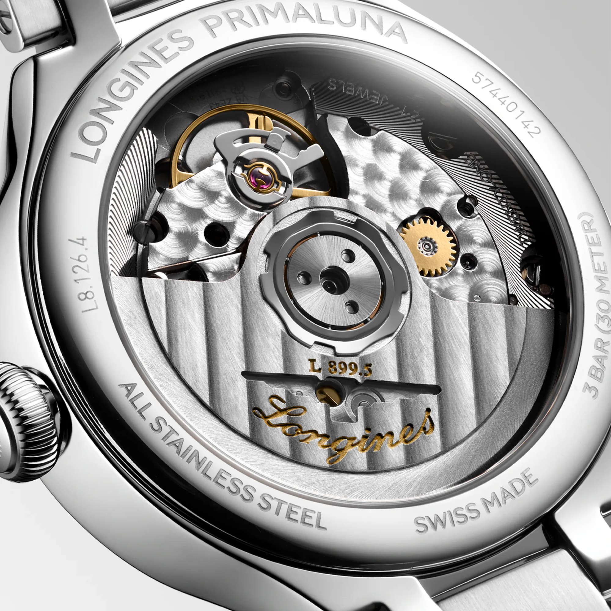 Longines PrimaLuna Moonphase Automatic Ivory Dial 34mm Image 3 La Mine d'Or Moncton, NB