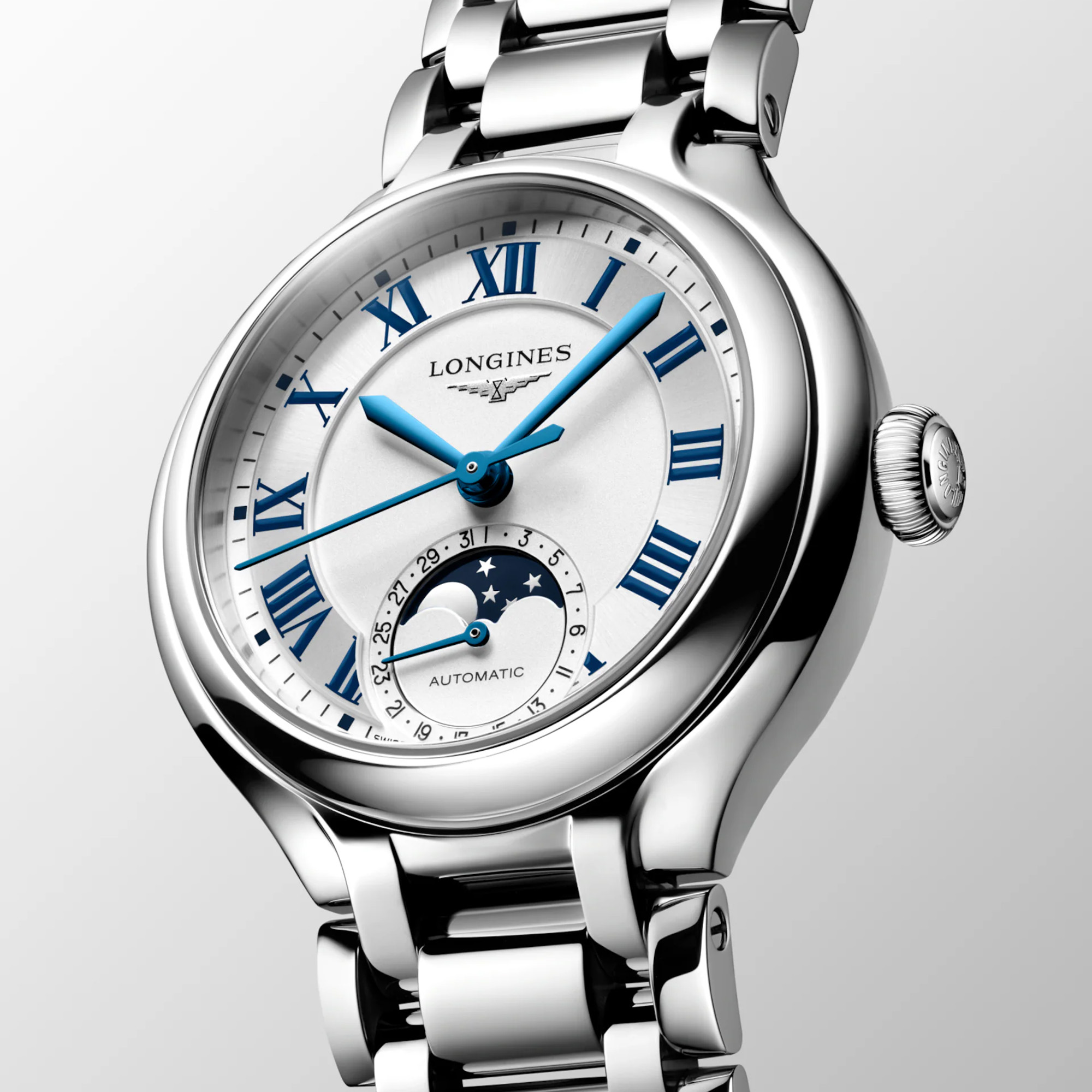 Longines PrimaLuna Moonphase Automatic Ivory Dial 34mm Image 4 La Mine d'Or Moncton, NB