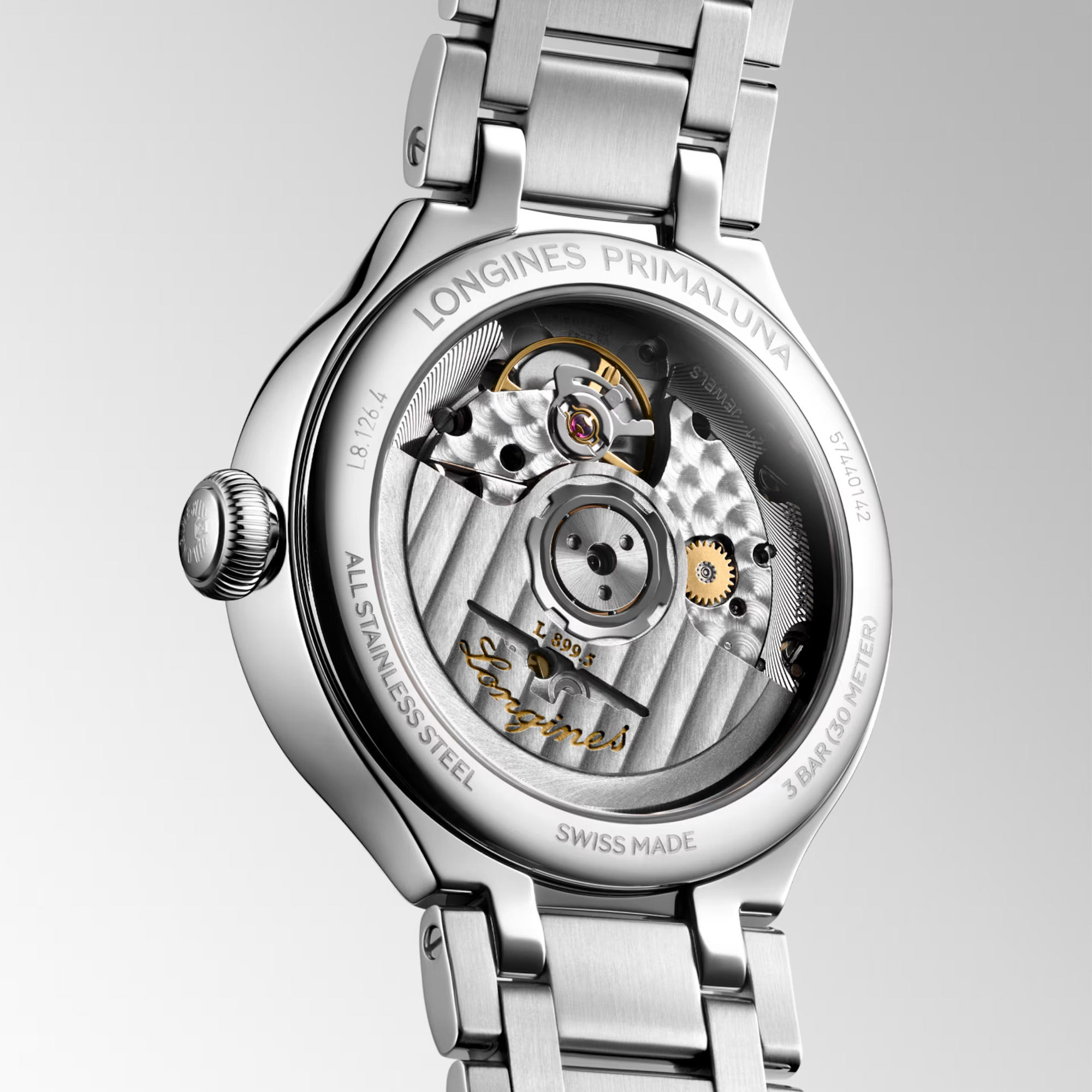 Longines PrimaLuna Moonphase Automatic Ivory Dial 34mm Image 5 La Mine d'Or Moncton, NB