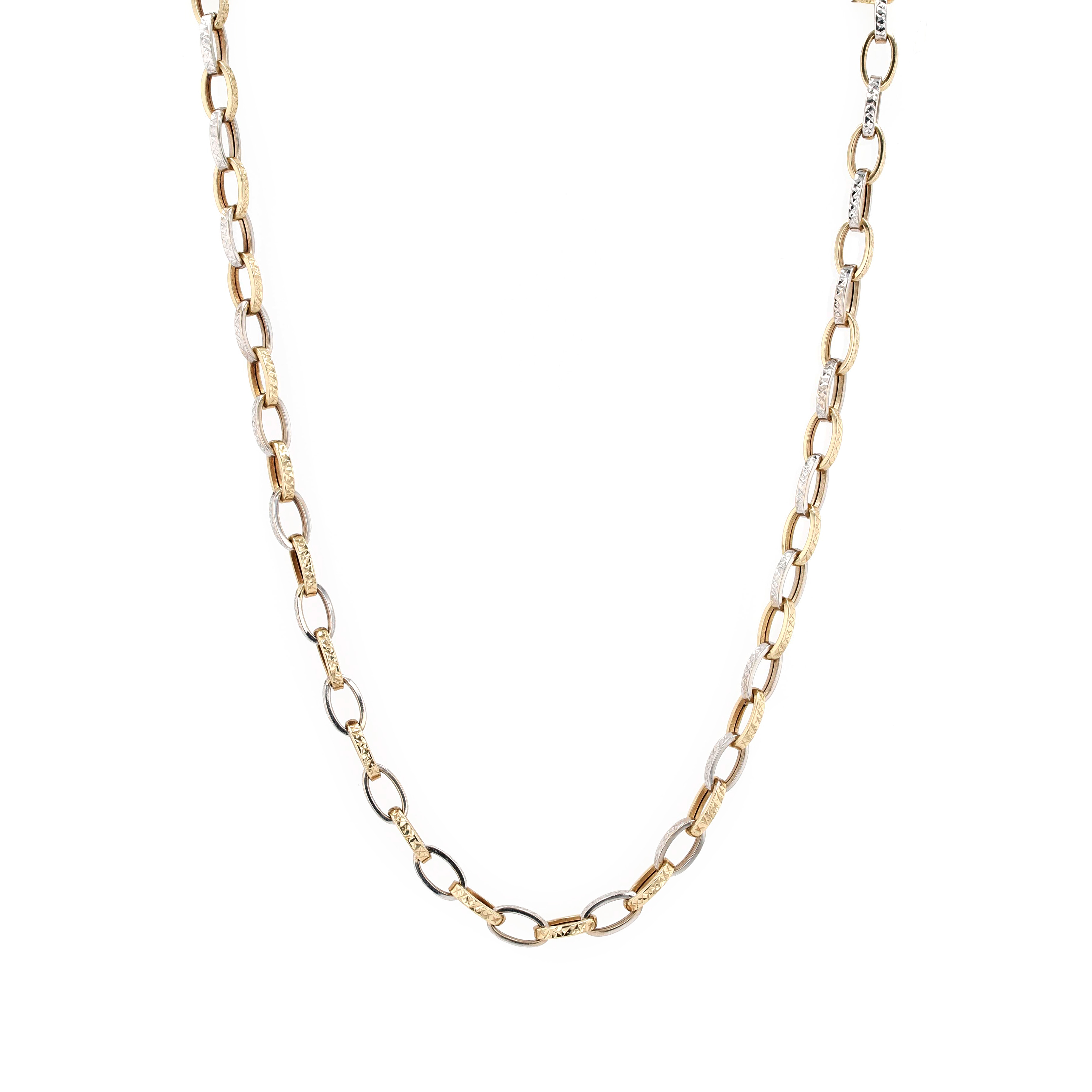Estate 10kt Two-Tone Fancy Link Chain 18" La Mine d'Or Moncton, NB
