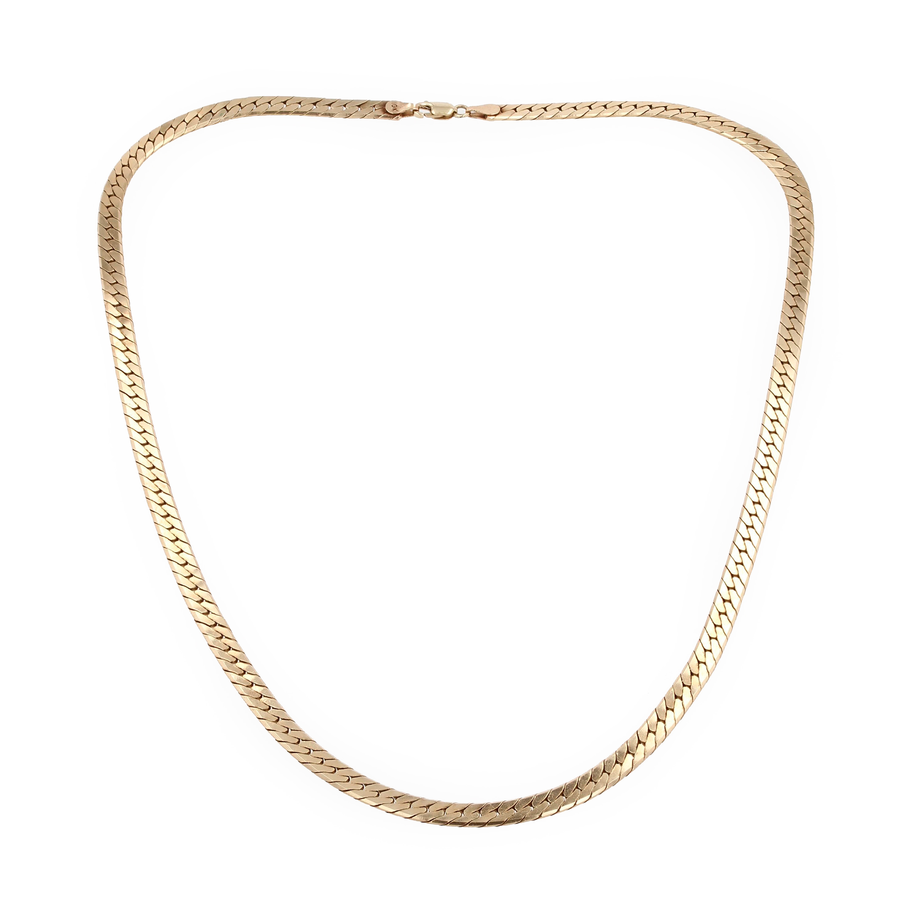 Estate 10kt Yellow Gold Flat Link Chain 18.75" La Mine d'Or Moncton, NB