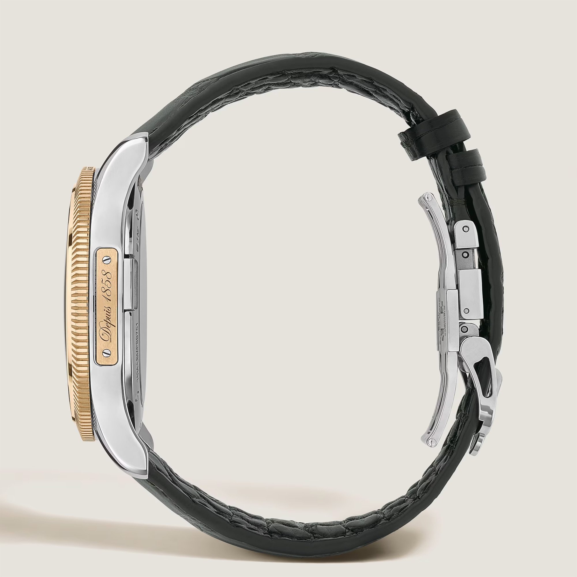 Minerva The Unveiled Crownless Steel and 18kt Rose Gold Guilloche Dial Image 3 La Mine d'Or Moncton, NB