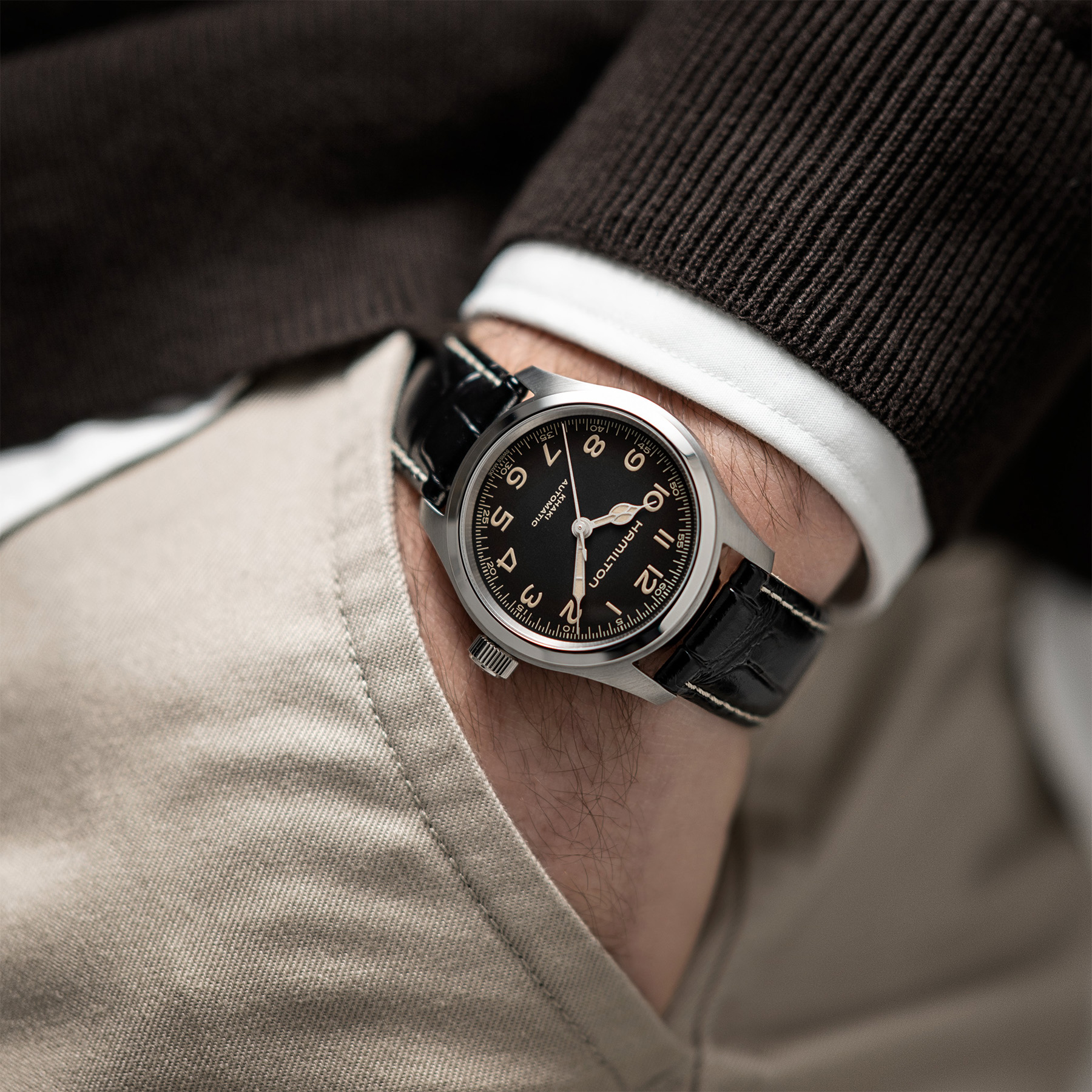 Hamilton Khaki Field Murph Automatic Watch Black Dial 38mm Image 5 La Mine d'Or Moncton, NB
