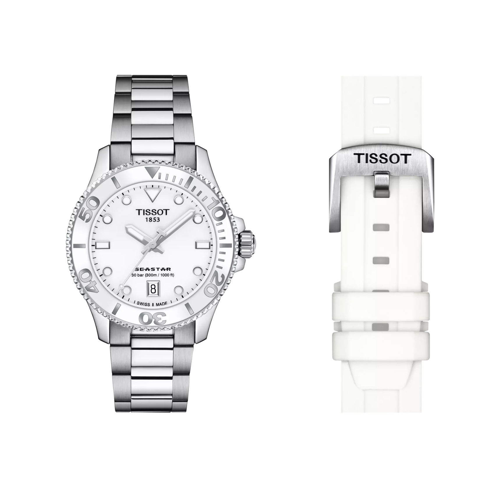 Tissot Seastar 1000 Quartz Watch White Dial 36mm Image 2 La Mine d'Or Moncton, NB