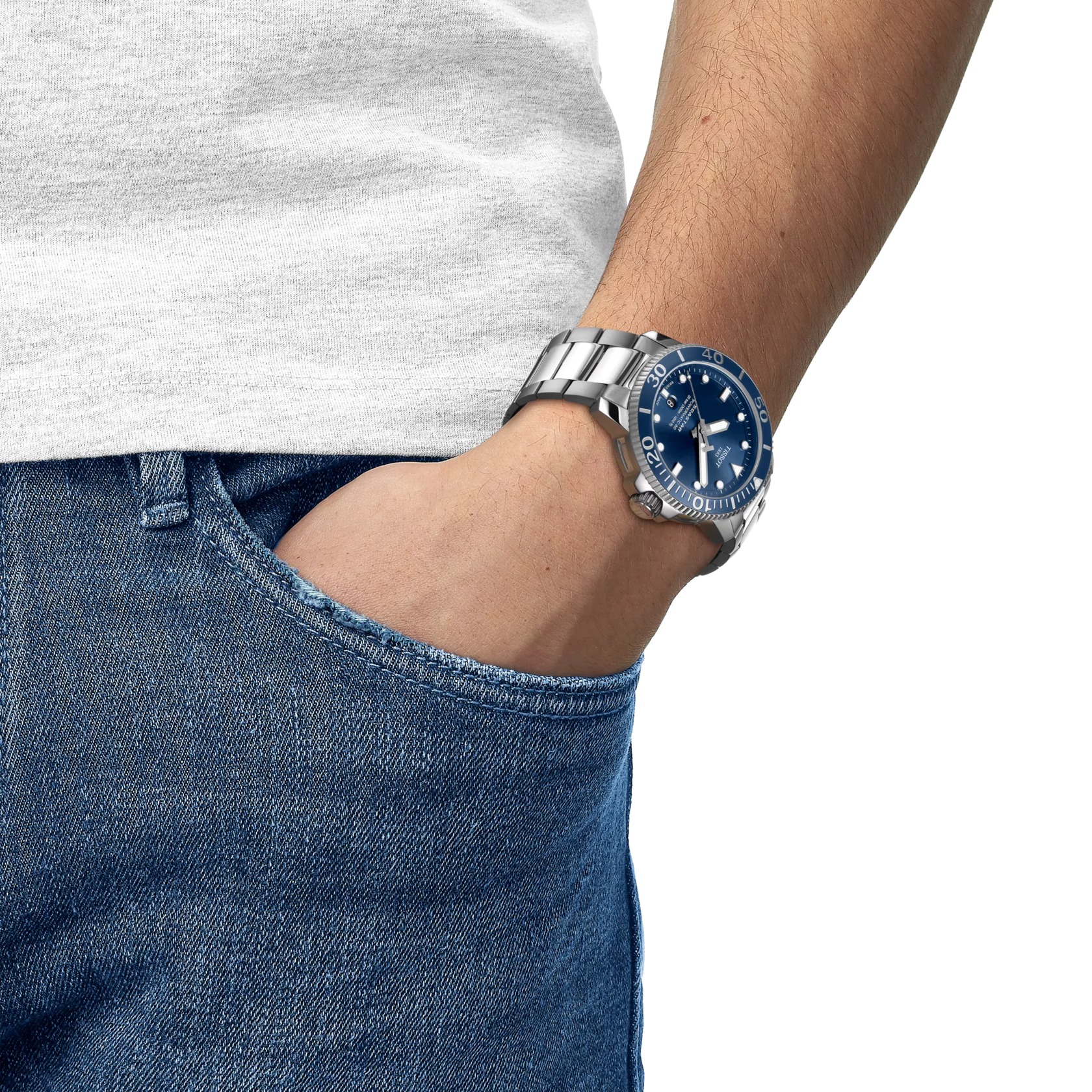 Tissot Seastar 1000 Automatic Watch Blue Dial 43mm Image 5 La Mine d'Or Moncton, NB
