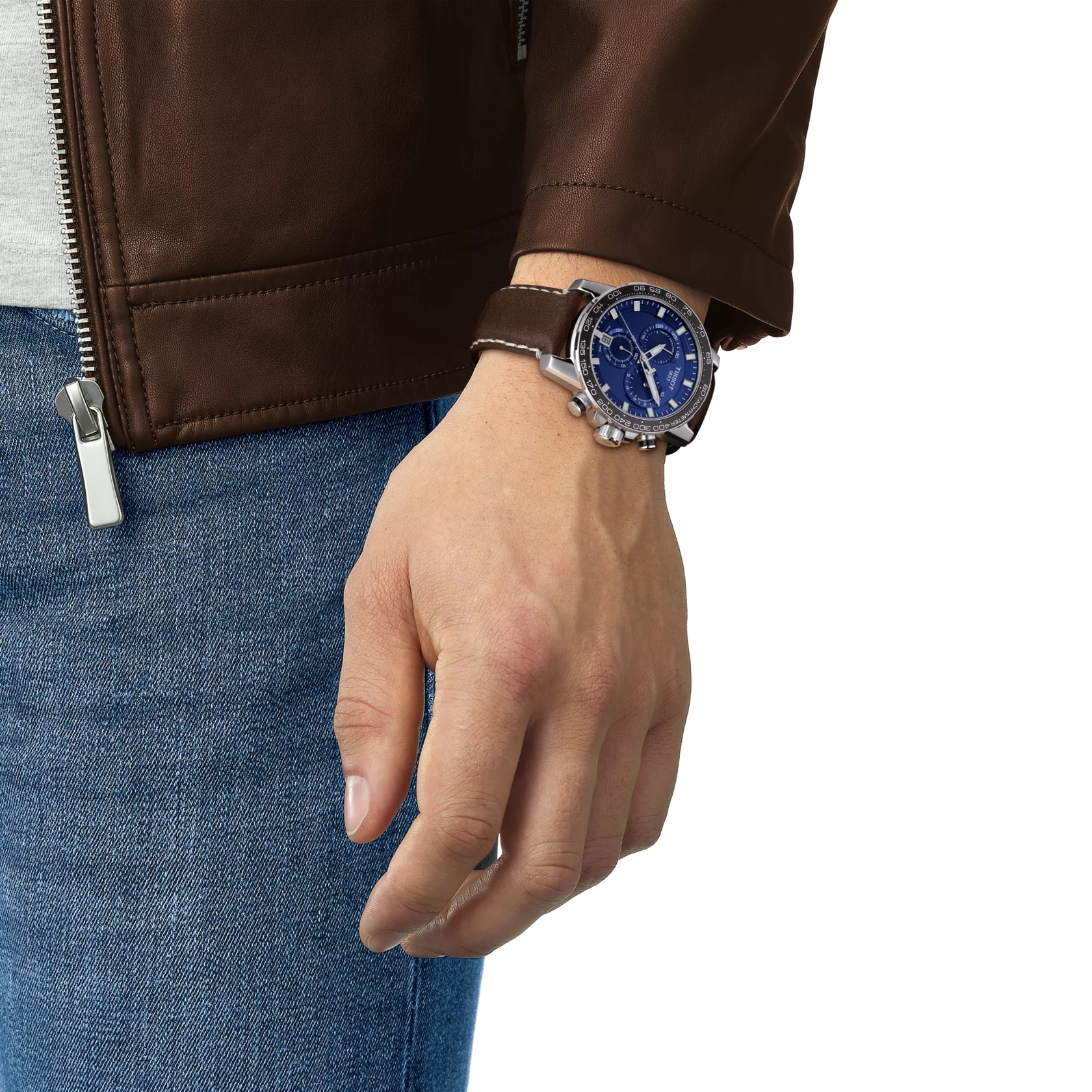 Tissot Supersport Quartz Chrono Watch Blue Dial 45mm Image 5 La Mine d'Or Moncton, NB