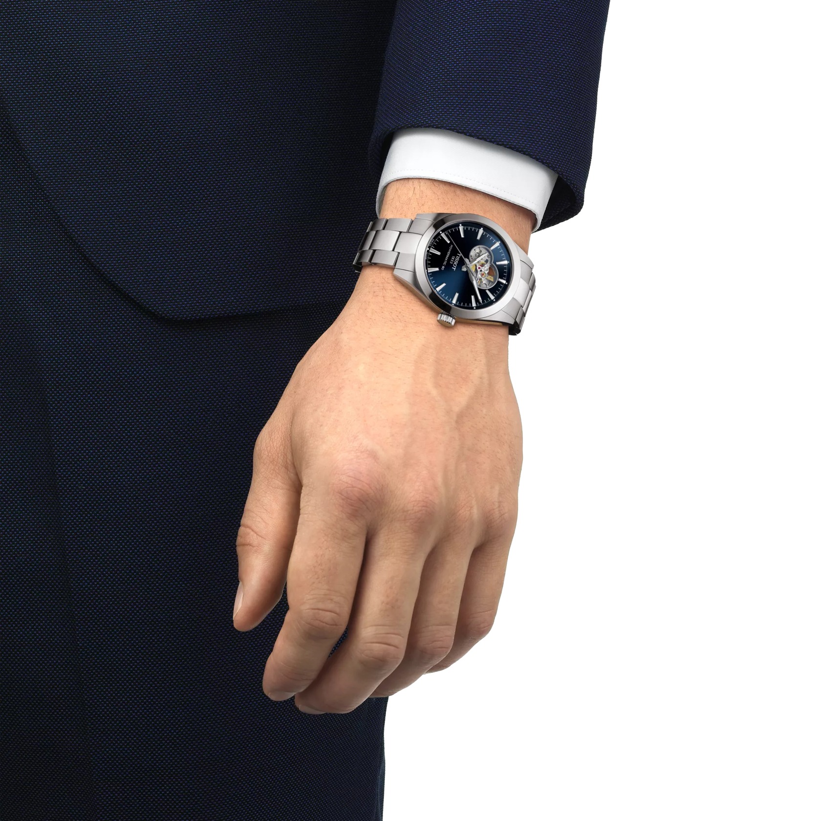Tissot Gentleman Open Heart Automatic Watch Blue Dial 40mm Image 5 La Mine d'Or Moncton, NB