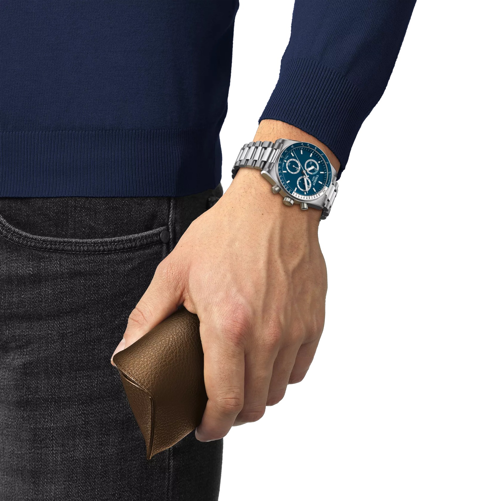 Tissot PR516 Quartz Chrono Watch Blue Dial 40mm Image 5 La Mine d'Or Moncton, NB