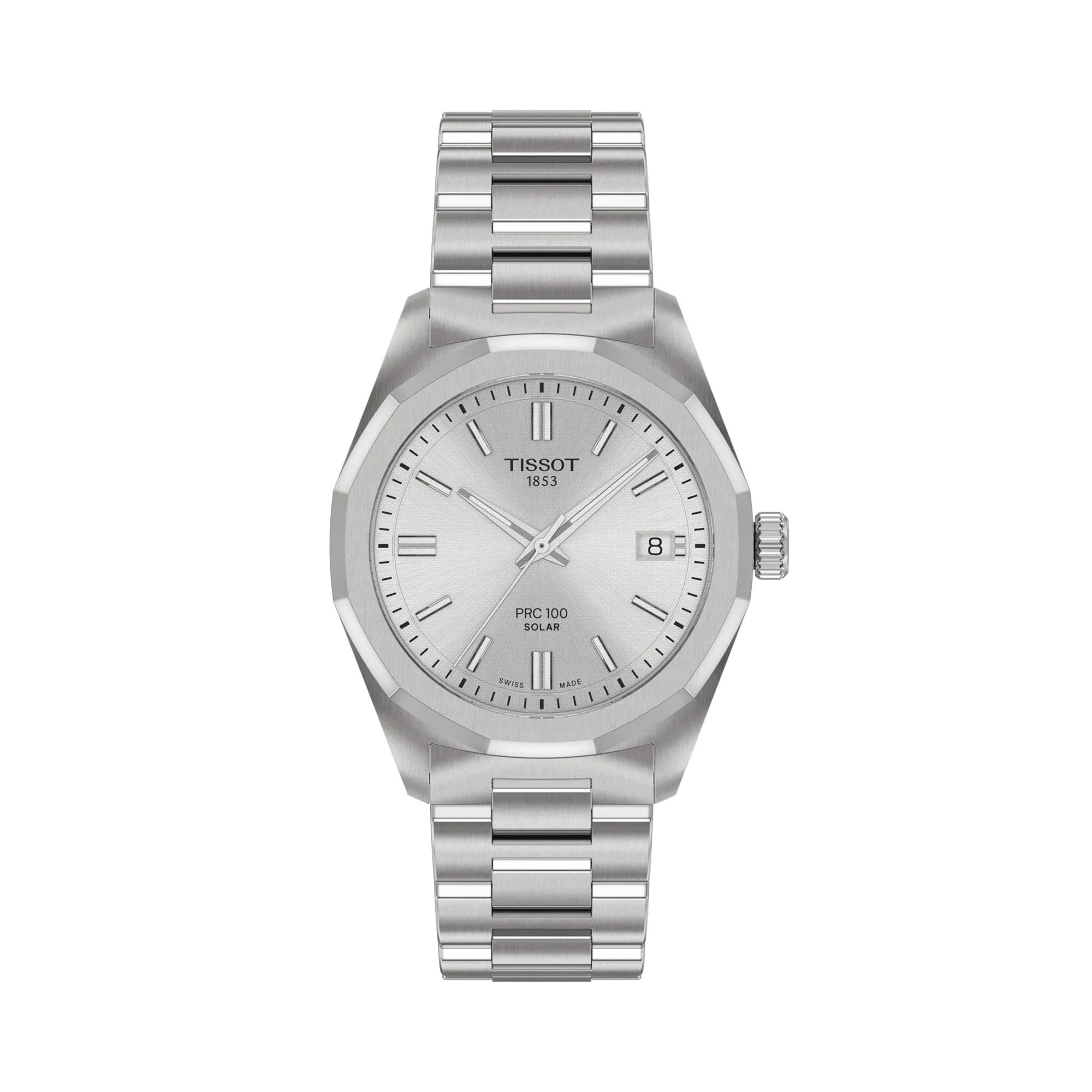 Tissot PRC 100 Solar Quartz Watch Silver Dial 34mm La Mine d'Or Moncton, NB