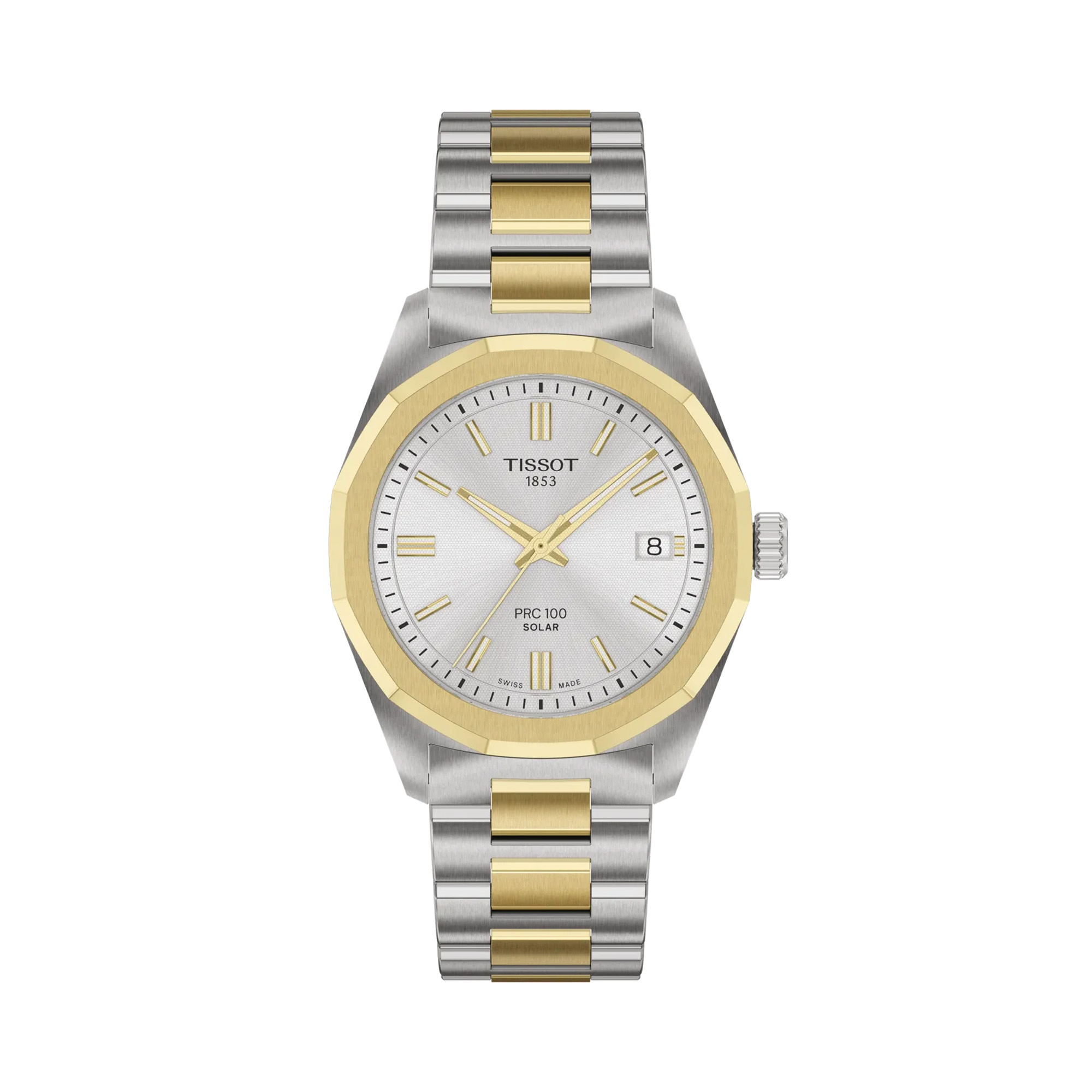 Tissot PRC 100 Solar Quartz Watch Silver Dial 34mm La Mine d'Or Moncton, NB