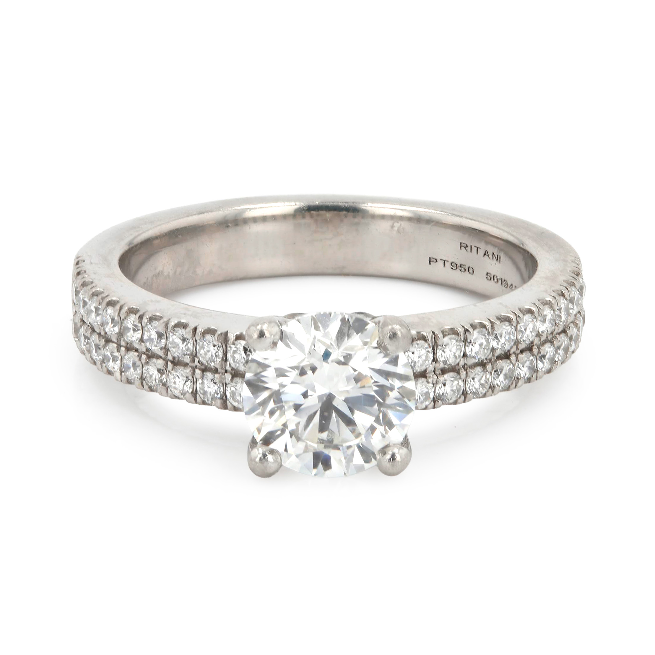 Estate 2.32tw Ritani Round Brilliant Diamond Wedding Set in Platinum Image 2 La Mine d'Or Moncton, NB