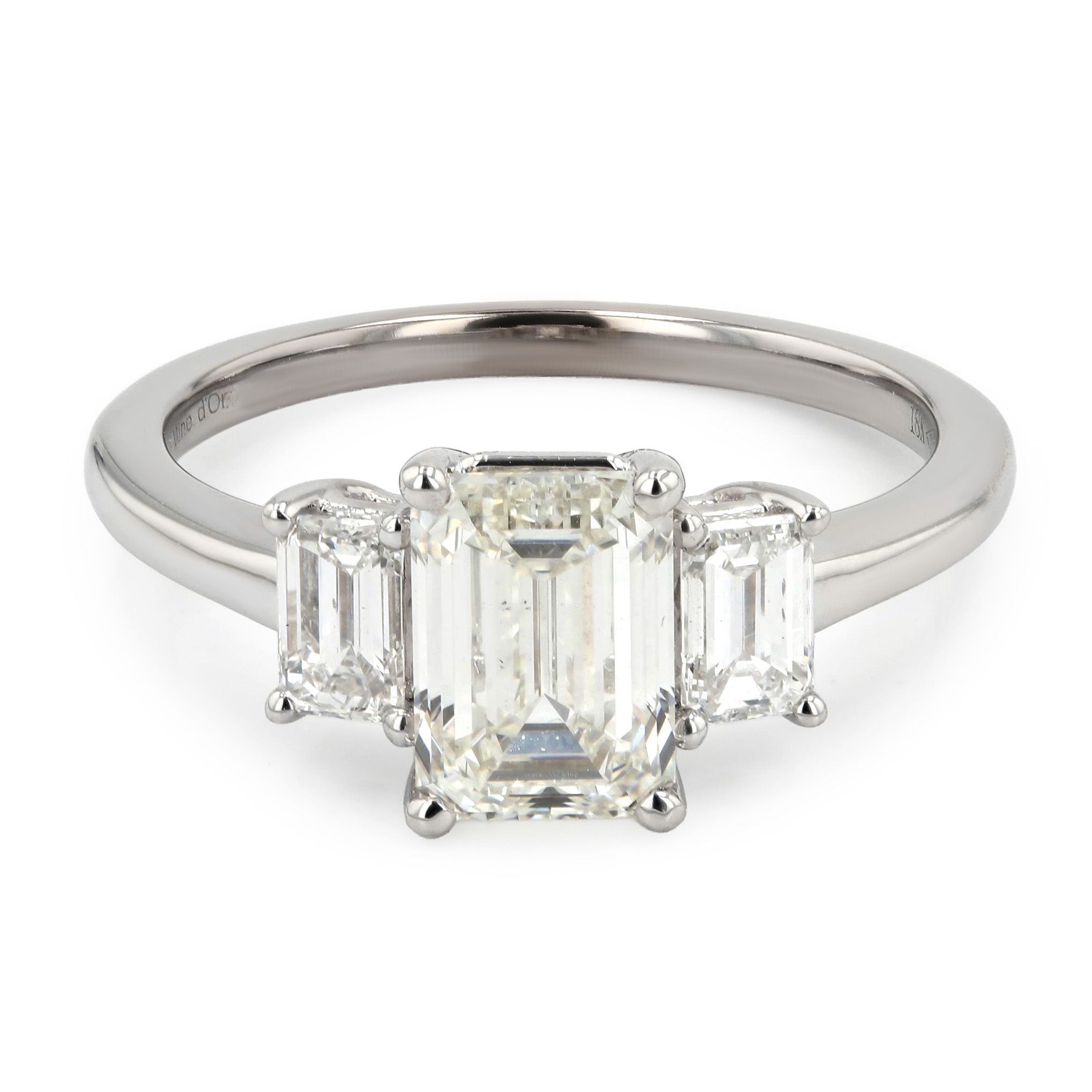 2.01tw Brooklyn Three Stone Emerald Diamond Engagement Ring La Mine d'Or Moncton, NB
