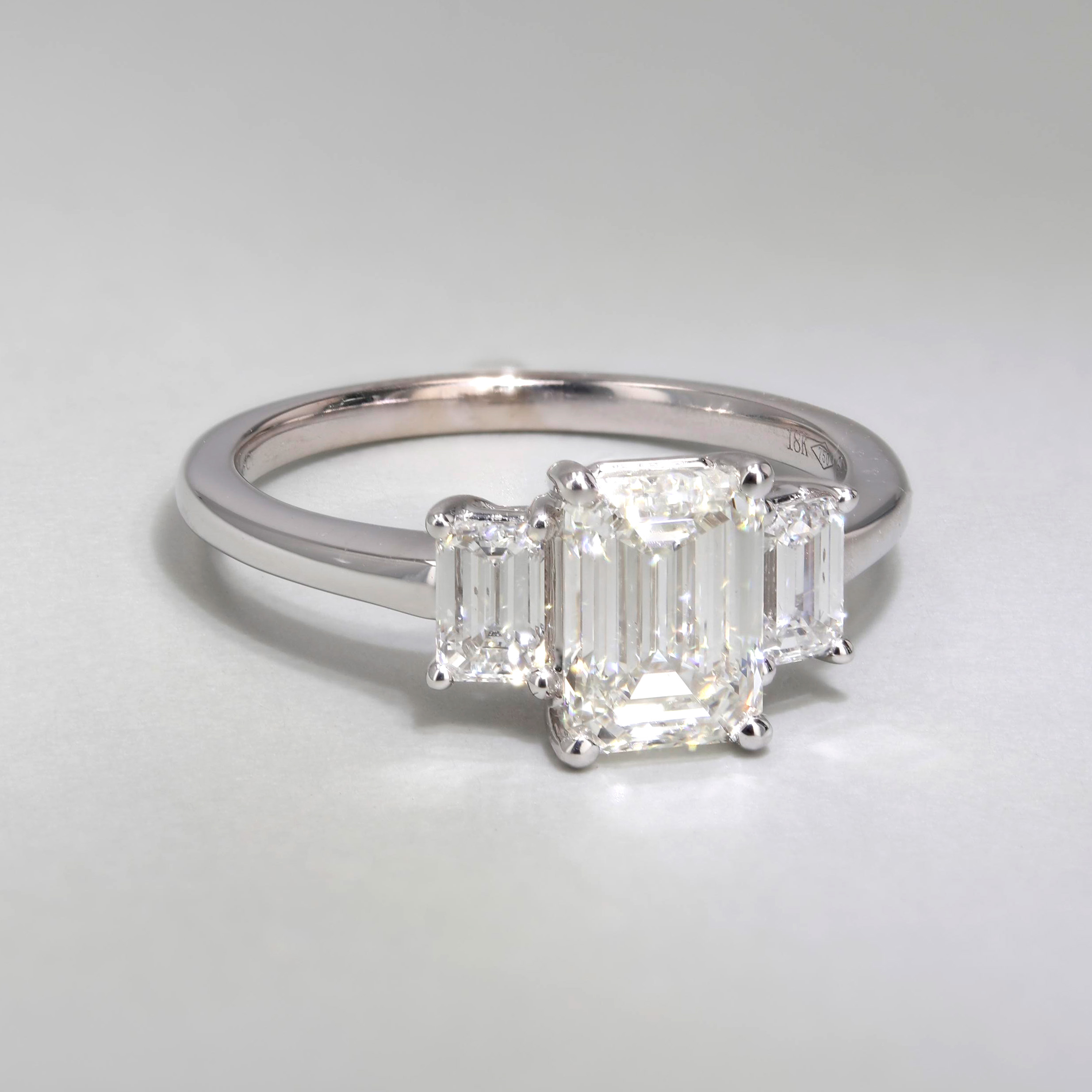 2.01tw Brooklyn Three Stone Emerald Diamond Engagement Ring Image 3 La Mine d'Or Moncton, NB