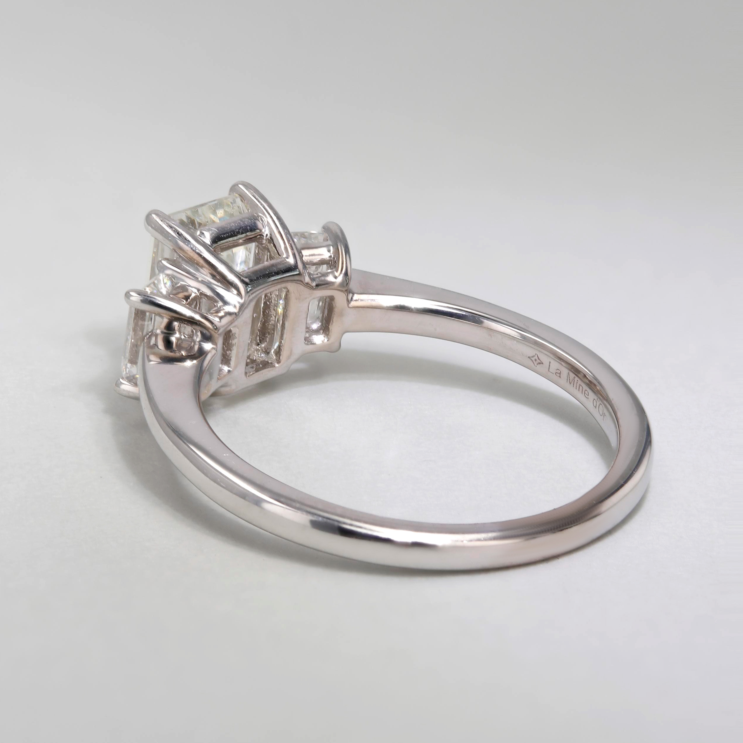 2.01tw Brooklyn Three Stone Emerald Diamond Engagement Ring Image 4 La Mine d'Or Moncton, NB