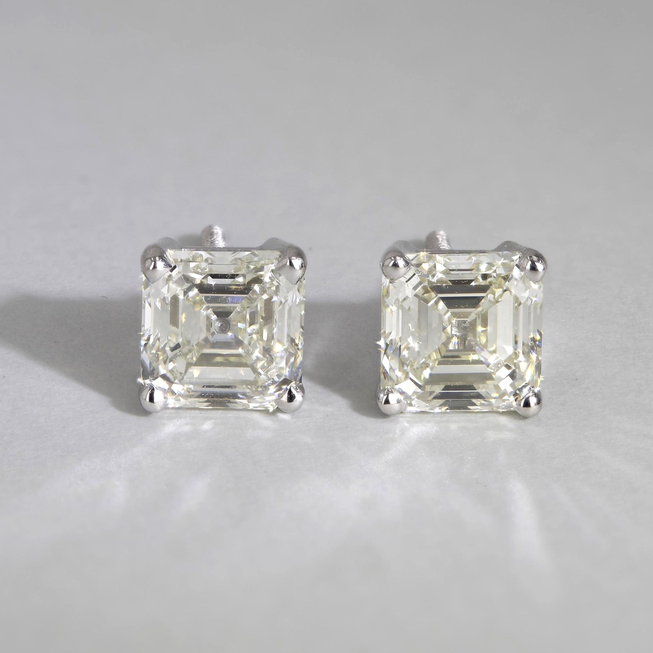 3.02tw Asscher Diamond Stud Earrings Platinum Image 3 La Mine d'Or Moncton, NB