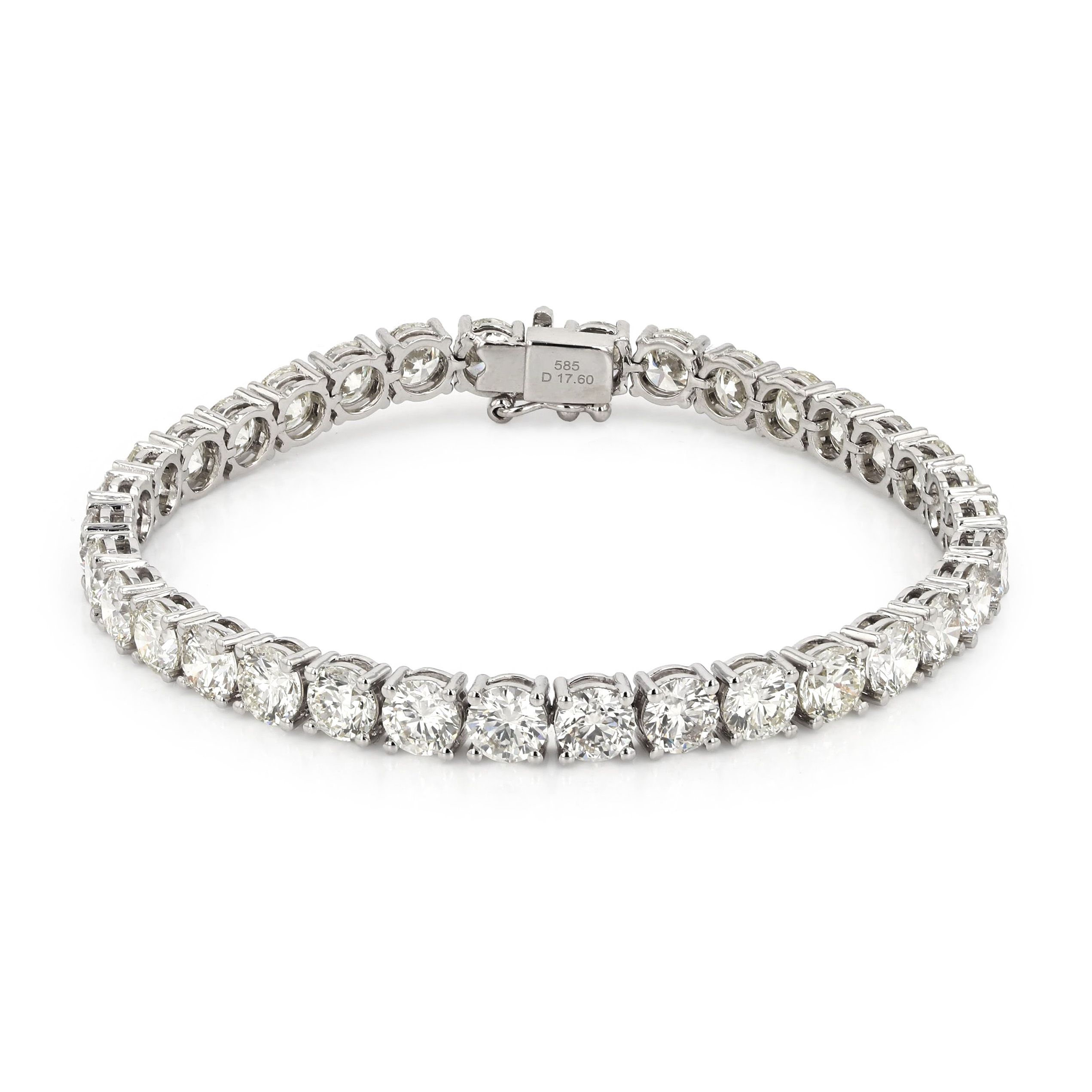 17.60ct Round Brilliant Diamond Tennis Bracelet 7" La Mine d'Or Moncton, NB