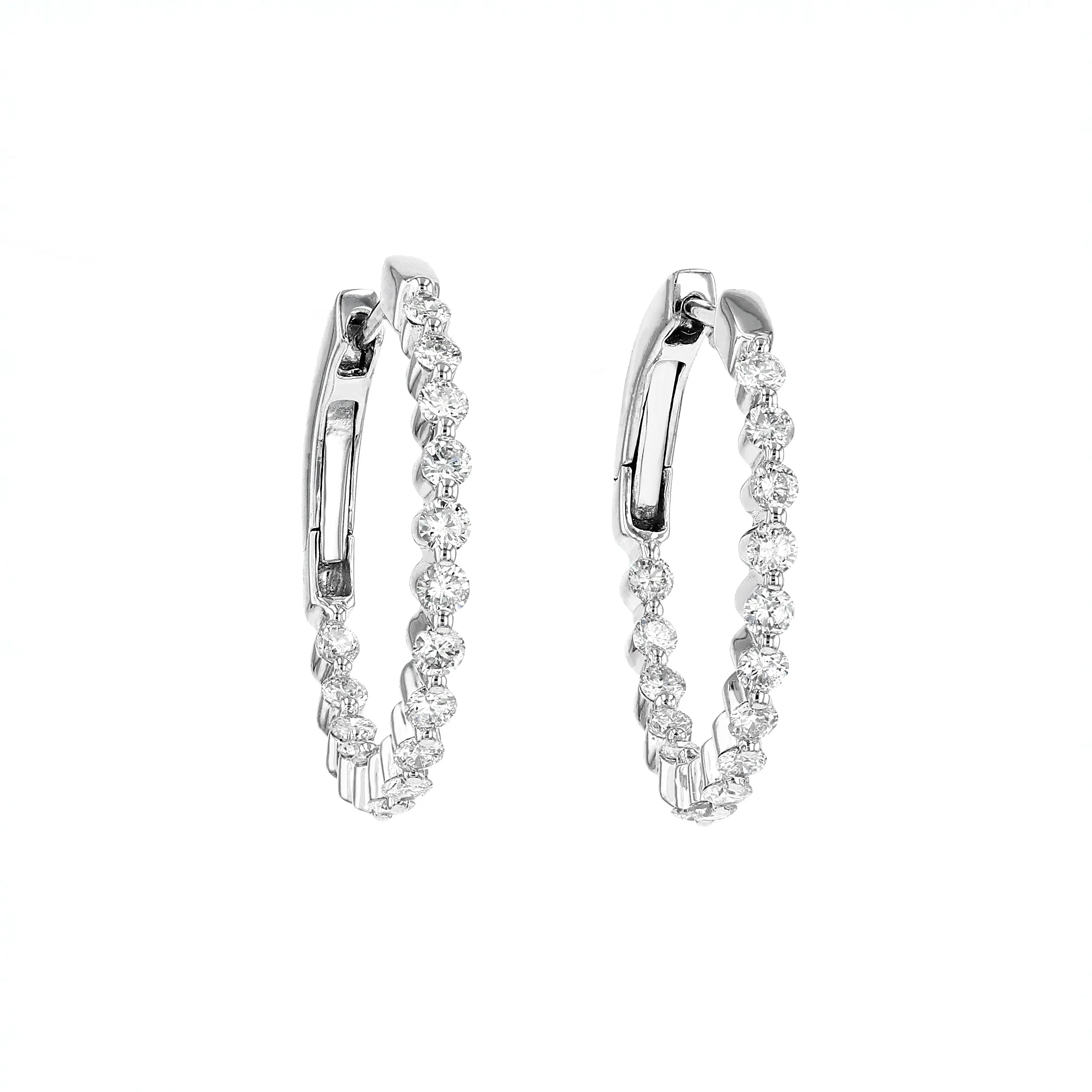 1.01tw Diamond In/Out Prong Hoop Earrings La Mine d'Or Moncton, NB