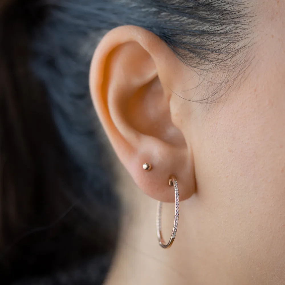 0.33tw Diamond In/Out Hoop Earrings Image 4 La Mine d'Or Moncton, NB