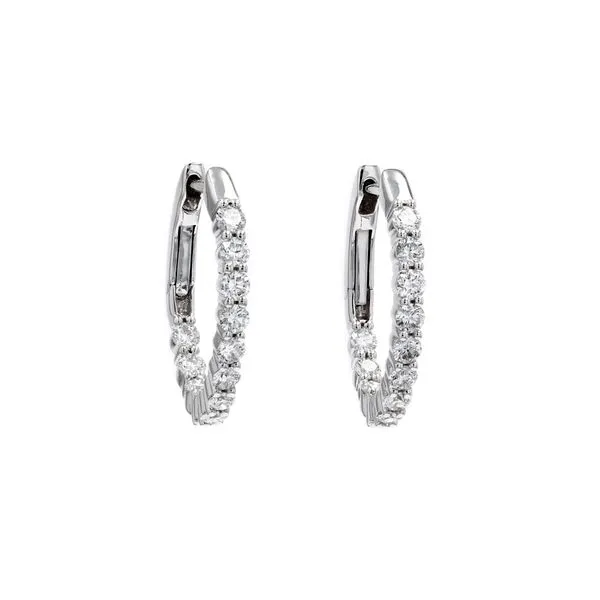 1.00tw Diamond Prong In/Out Oval Shape Hoop Earrings La Mine d'Or Moncton, NB