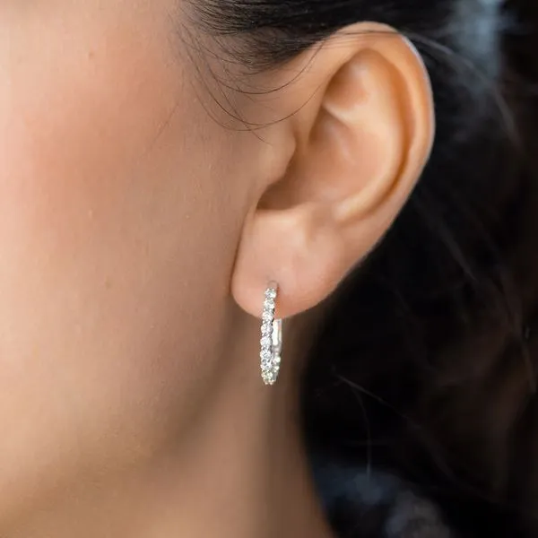 1.00tw Diamond Prong In/Out Oval Shape Hoop Earrings Image 3 La Mine d'Or Moncton, NB