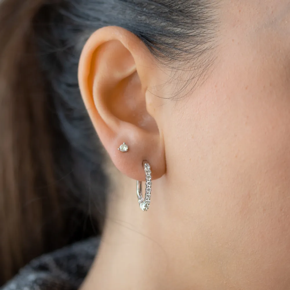 1.00tw Diamond Prong In/Out Oval Shape Hoop Earrings Image 4 La Mine d'Or Moncton, NB