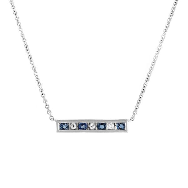 0.14tw Sapphire & Diamond Horizontal Necklace La Mine d'Or Moncton, NB