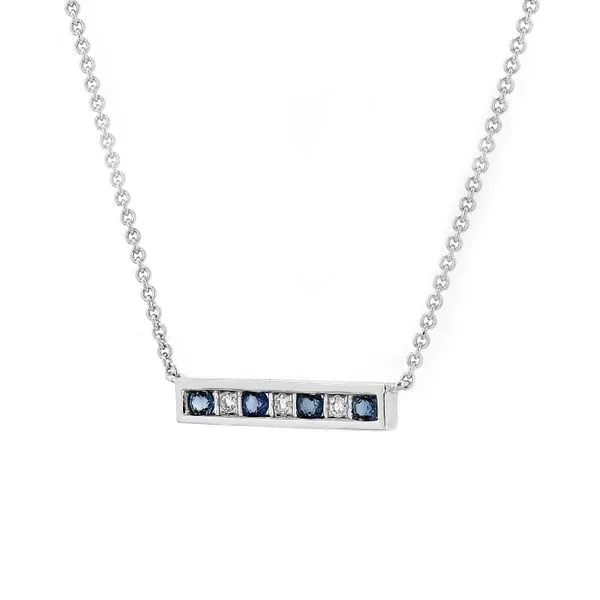0.14tw Sapphire & Diamond Horizontal Necklace Image 2 La Mine d'Or Moncton, NB