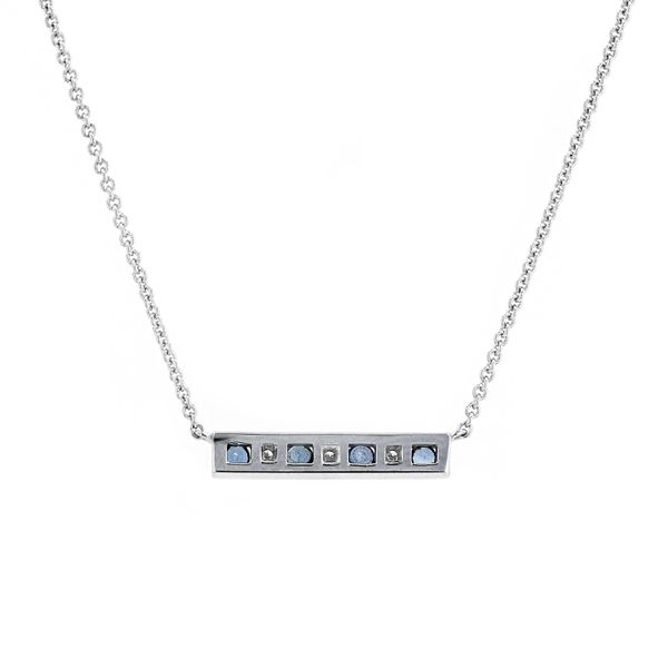 0.14tw Sapphire & Diamond Horizontal Necklace Image 3 La Mine d'Or Moncton, NB