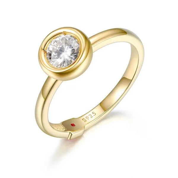 Elle Bubble Silver Gold Plated Bezel Ring La Mine d'Or Moncton, NB