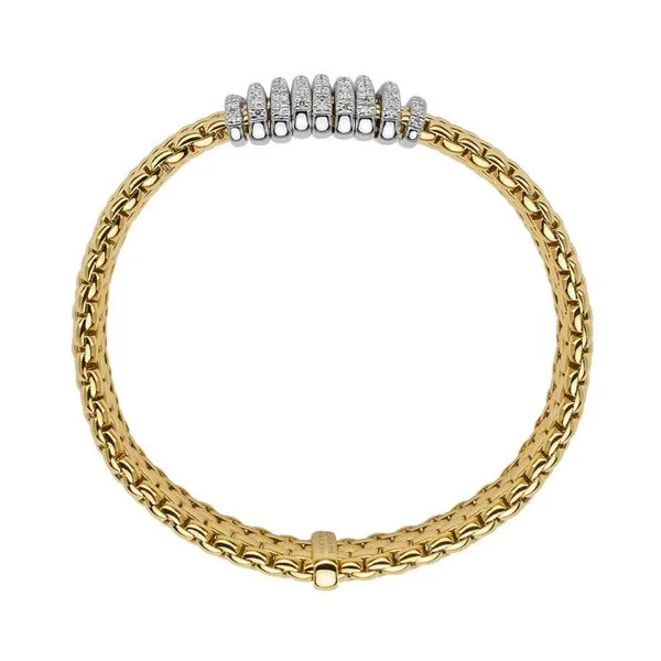FOPE Panorama Flex'it Bracelet Yellow Gold with Diamonds Medium Image 2 La Mine d'Or Moncton, NB